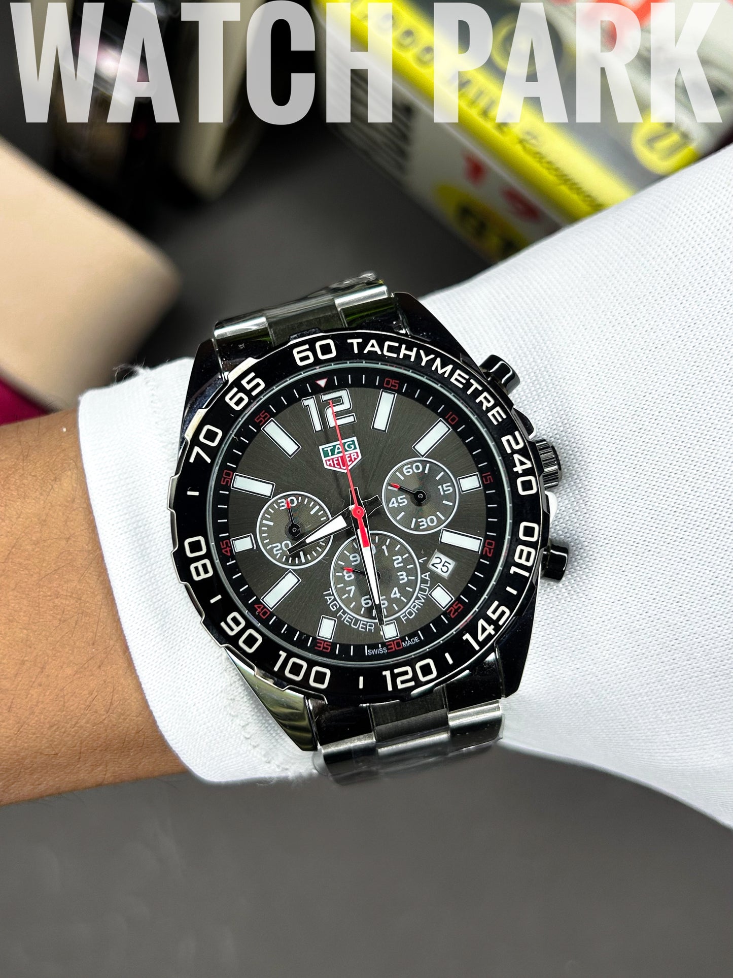 Tag Heuer - Chronograph - Formula 1 - Black edition - Silver chain