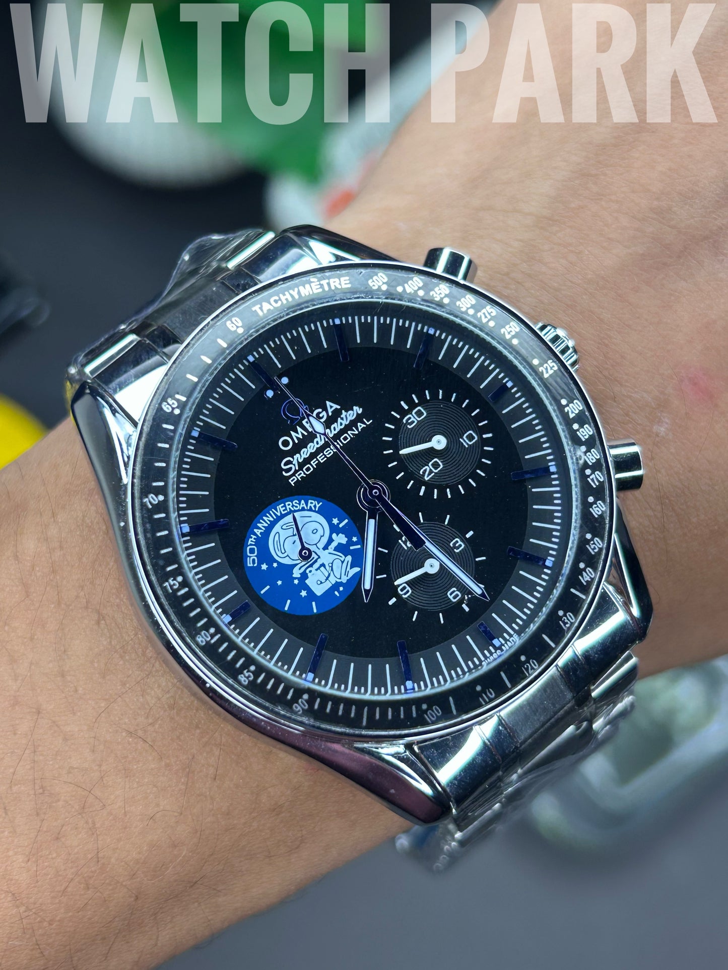 Omega - Snoopy - Black edition - Silver chain