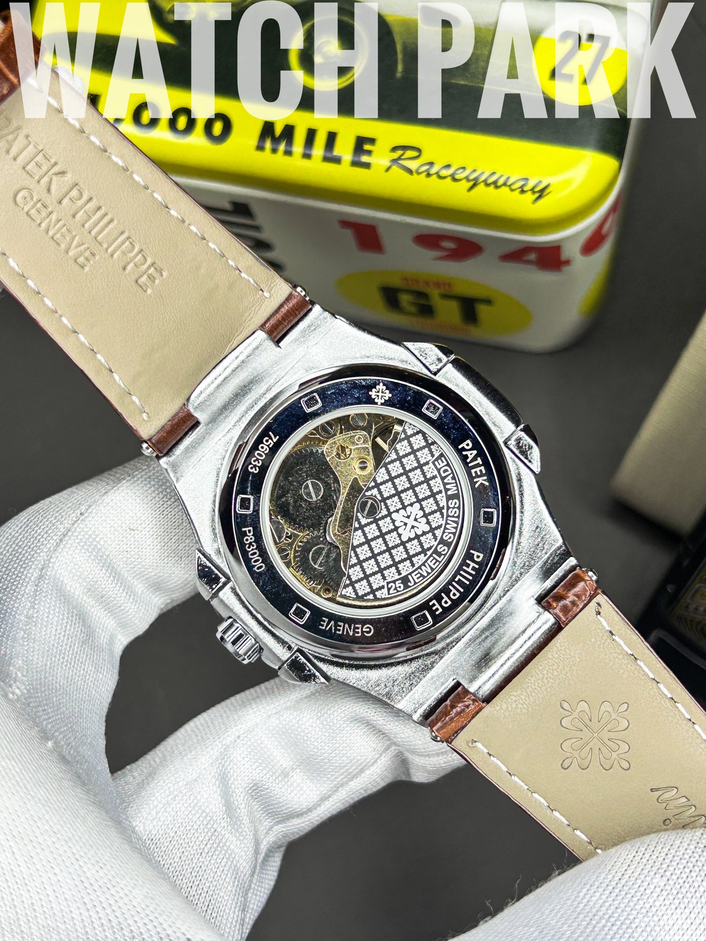 Patek Philippe - Skeleton Nautilus - White gold edition - Brown belt