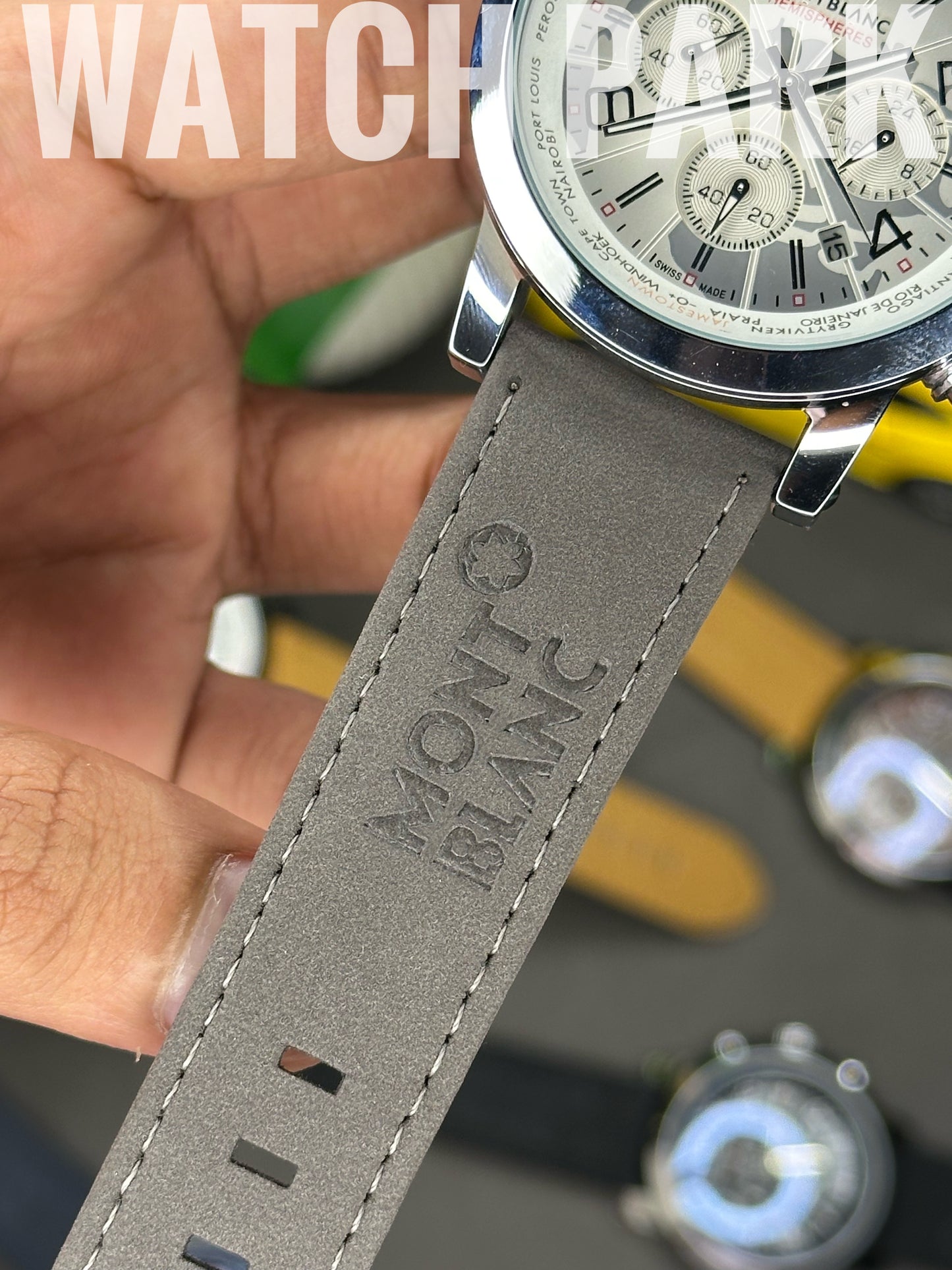 Mont Blanc - Star World-Time Hemispheres - White dial - Grey belt - Chronograph