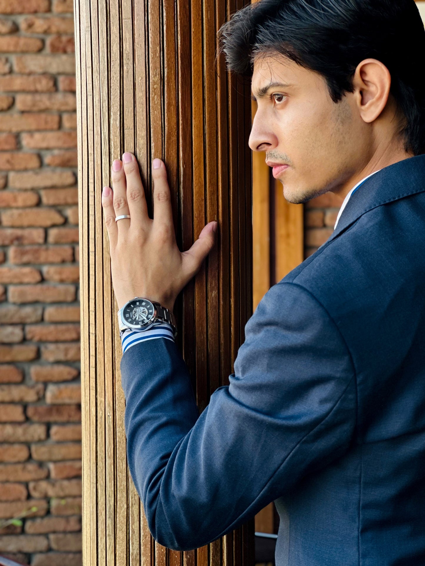 Fossil - Townsman Automatic - Black Skeleton - Silver chain