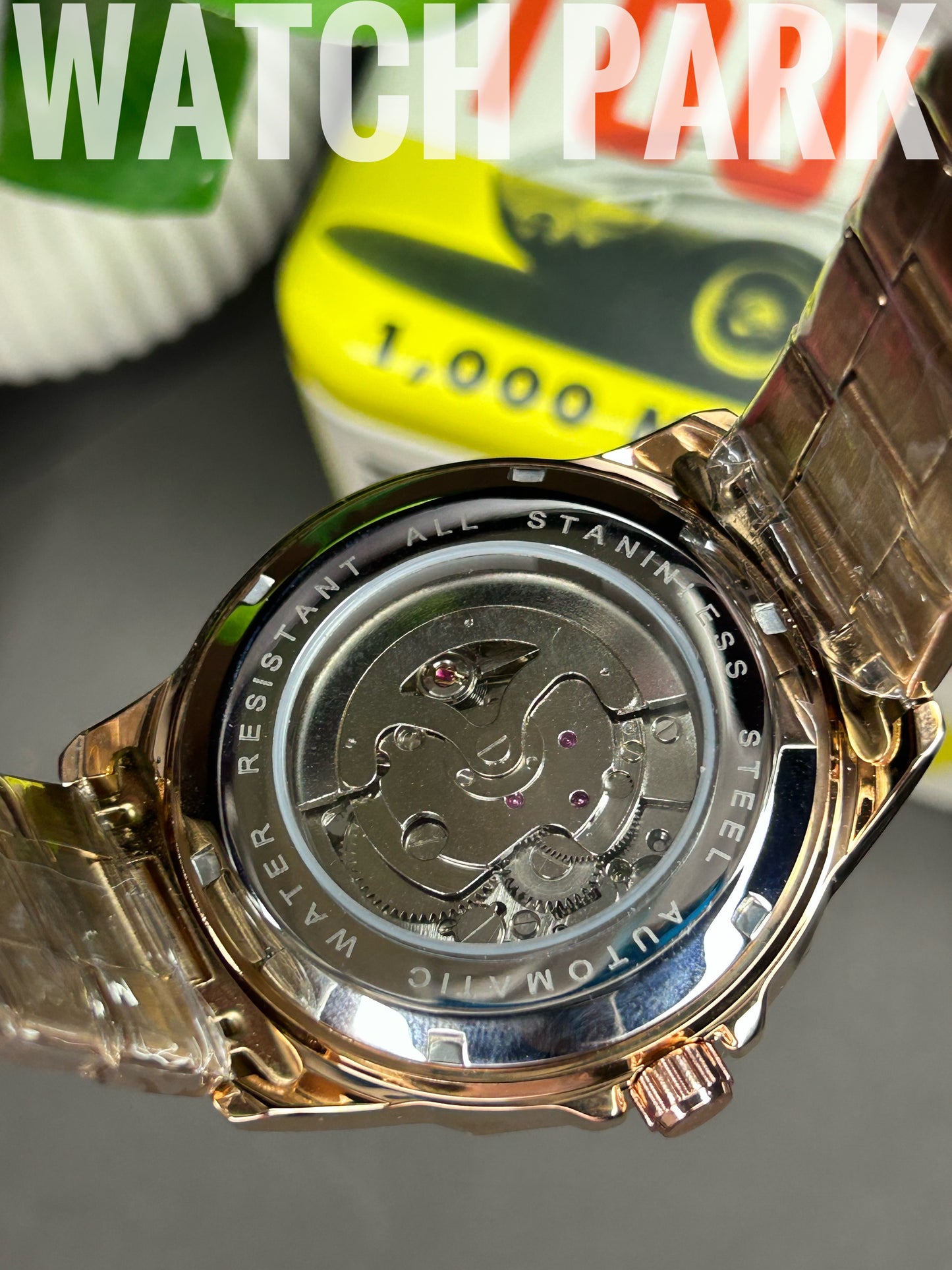 A/X - Automatic Skeleton - Black edition - Rose Gold chain