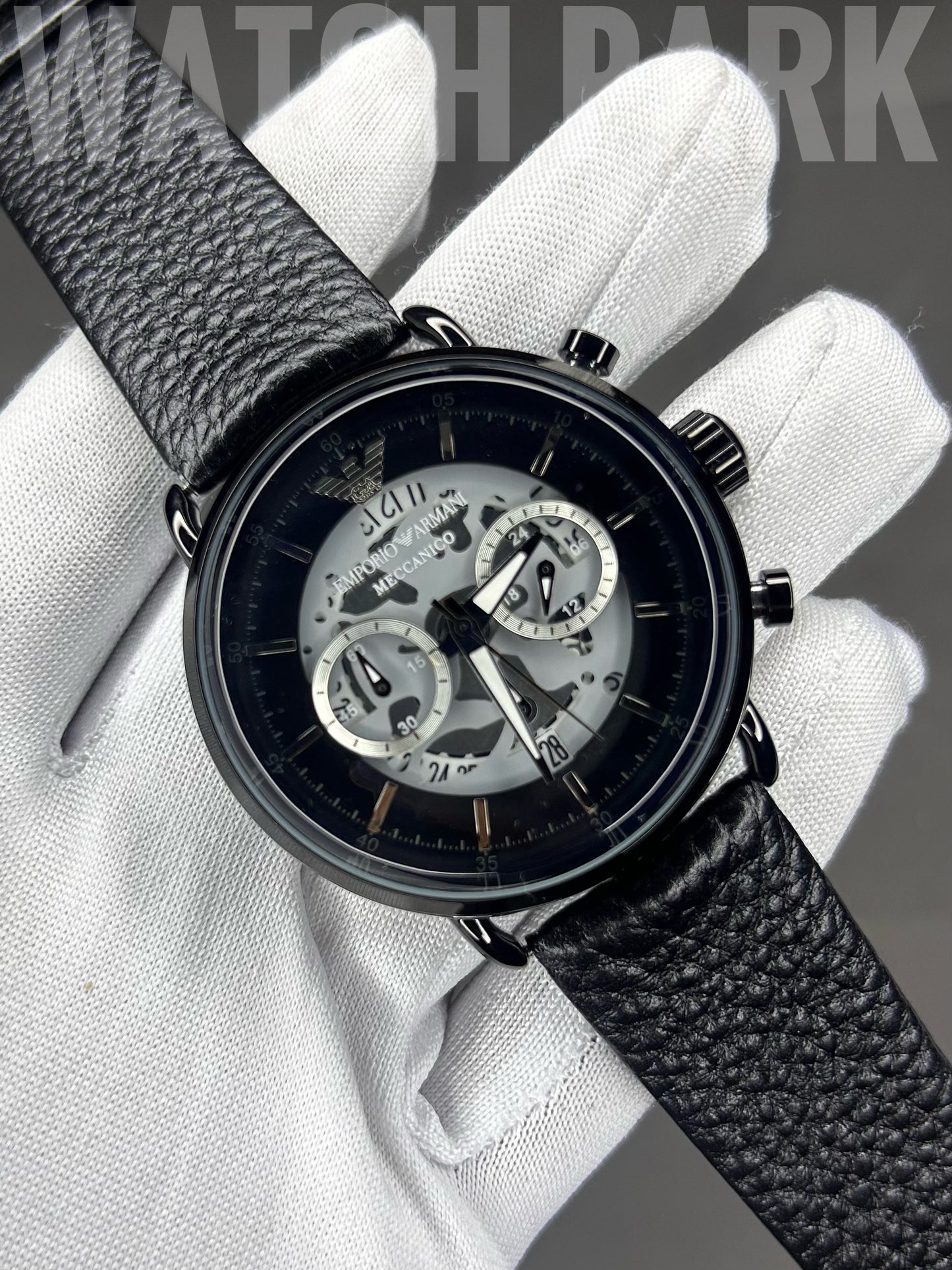 Executive watch - Emporio Armani - Black edition - Chronograph - Black belt