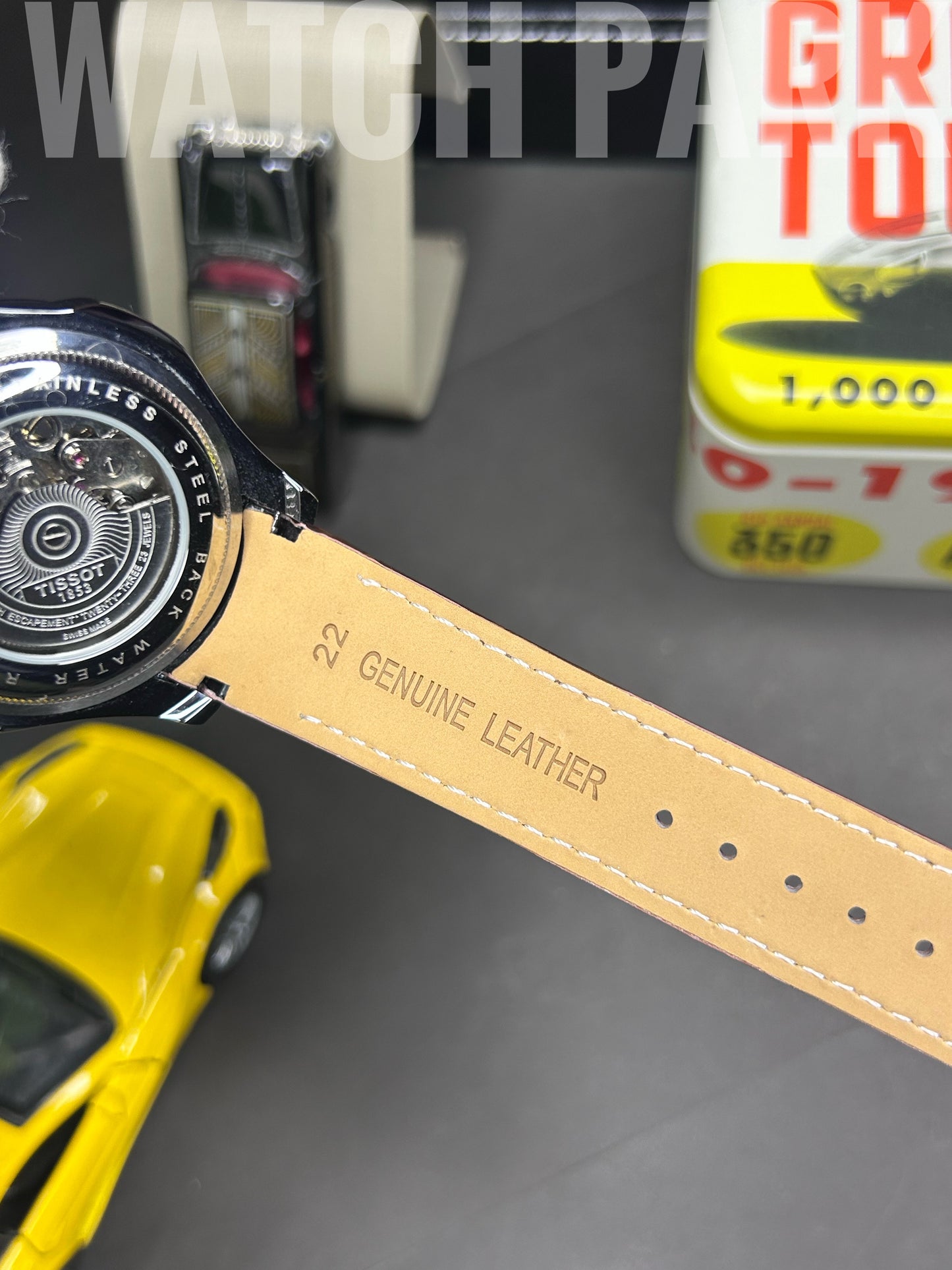 Executive watch - Tissot - White edition - Automatic skeleton - Brown belt