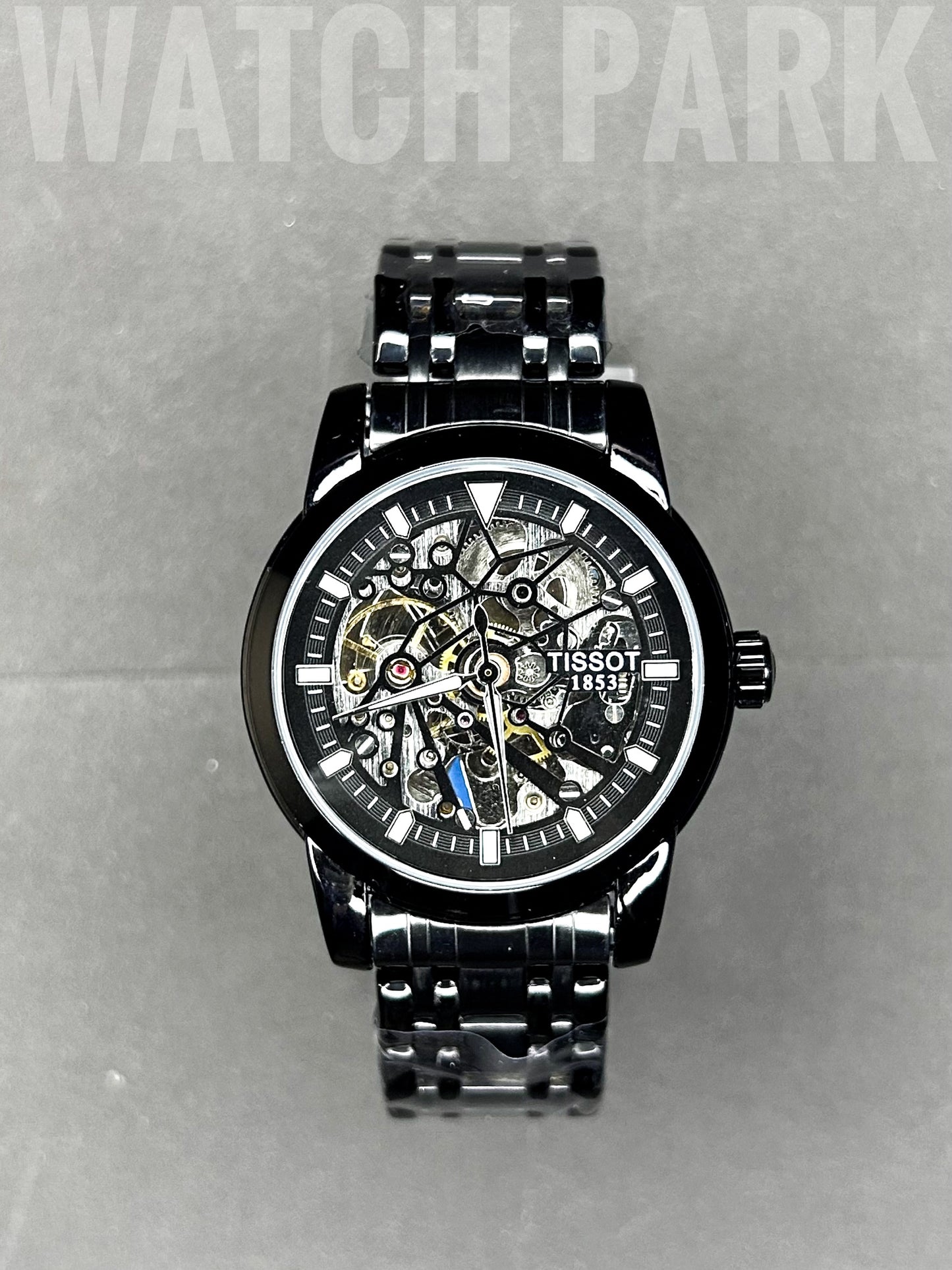 Rich watch - Tissot - Automatic - Black skeleton edition - Black chain
