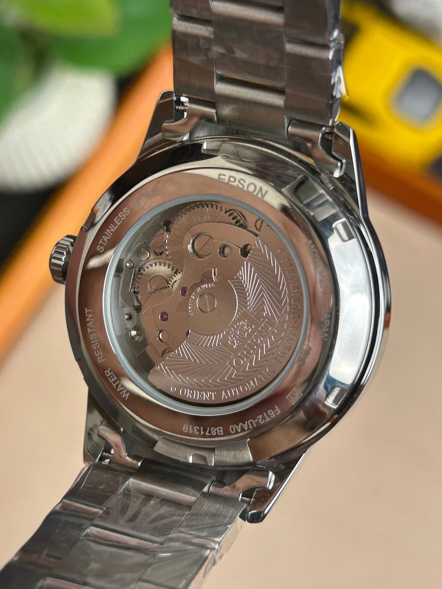 Orient - Bambino Open Heart - Sunray Grey dial - Silver chain
