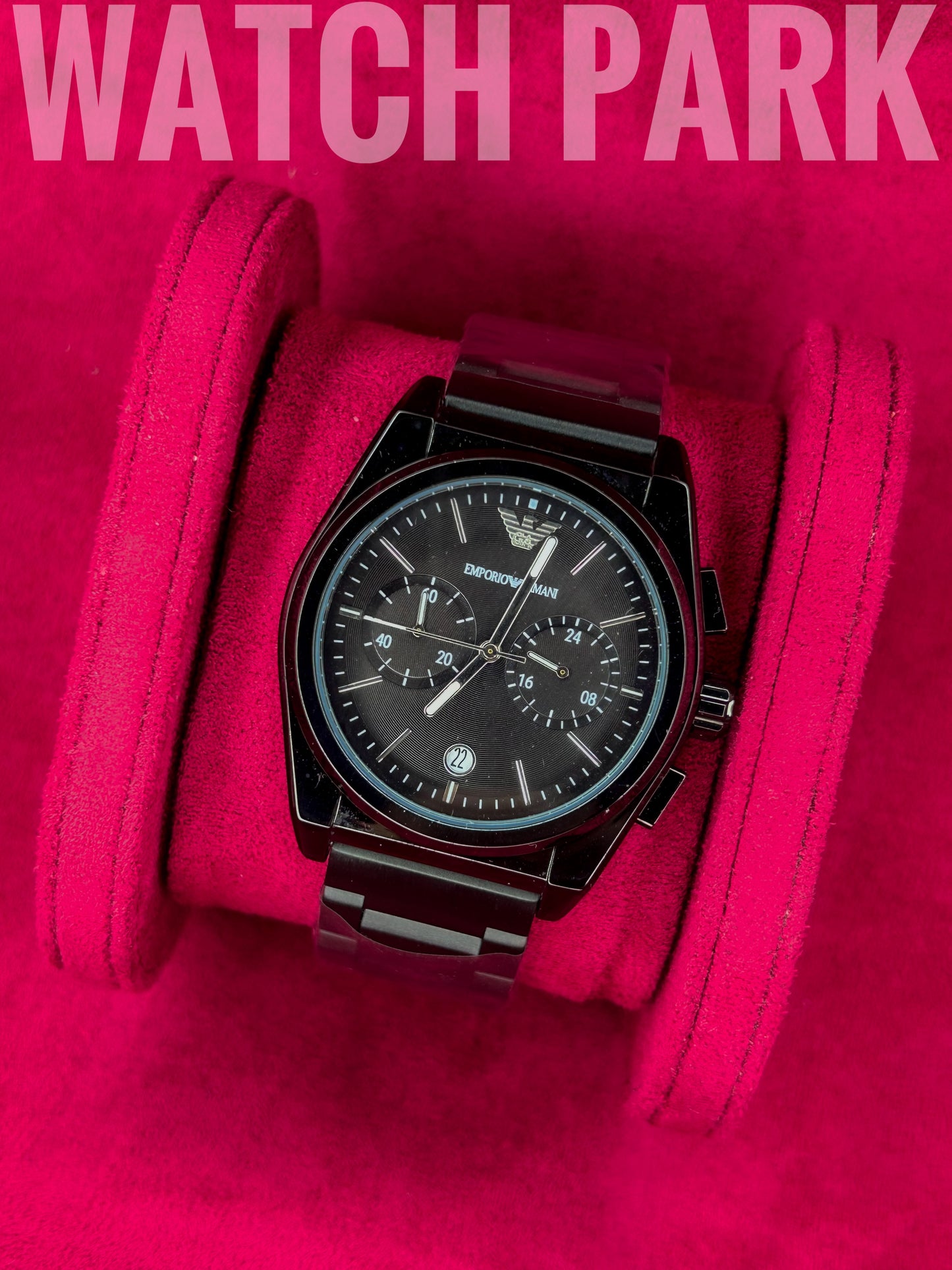 Emporio Armani - Chronograph - Black dial Edition - Black chain