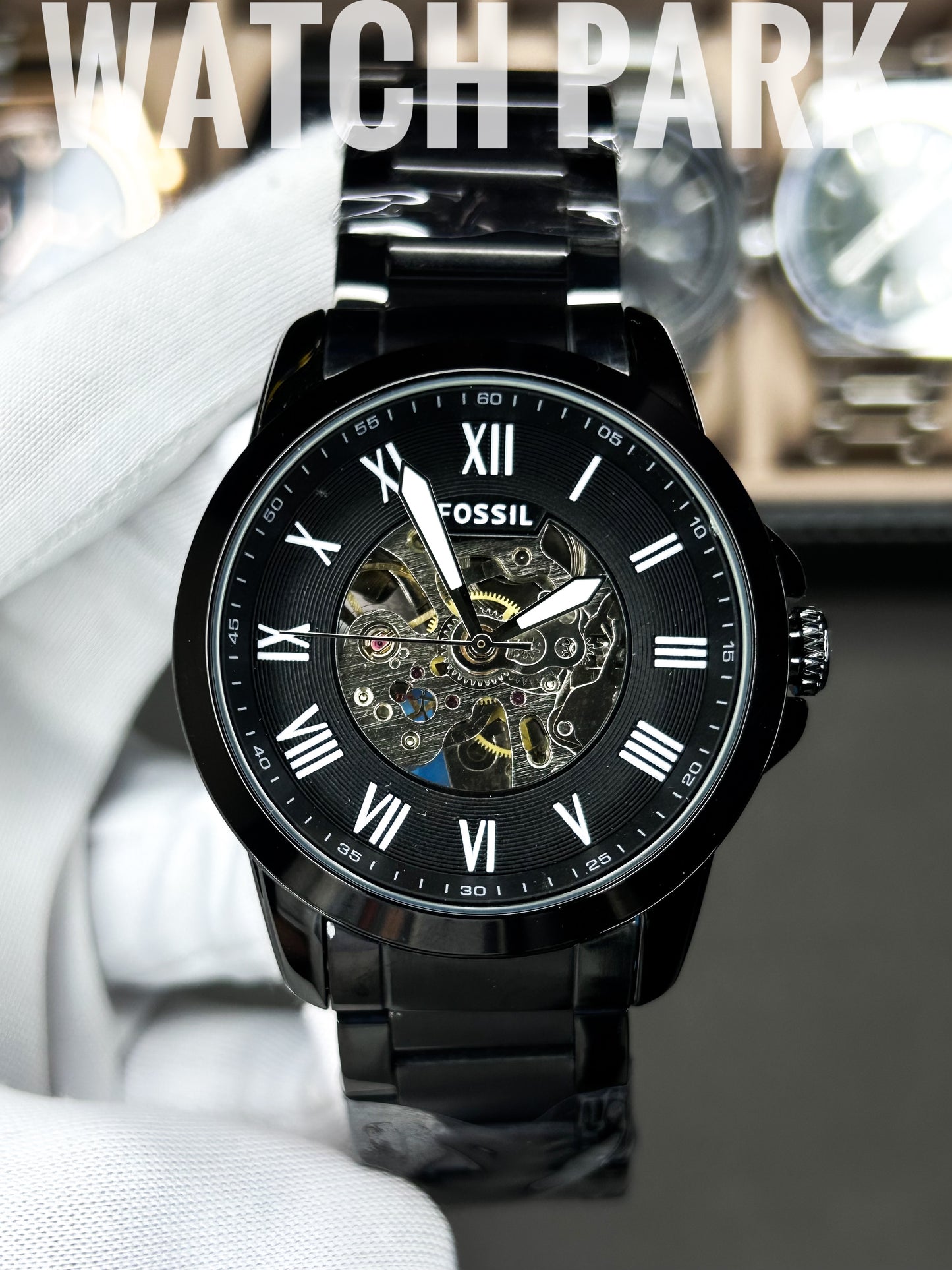 Fossil - Townsman Automatic - Black Skeleton - Black chain