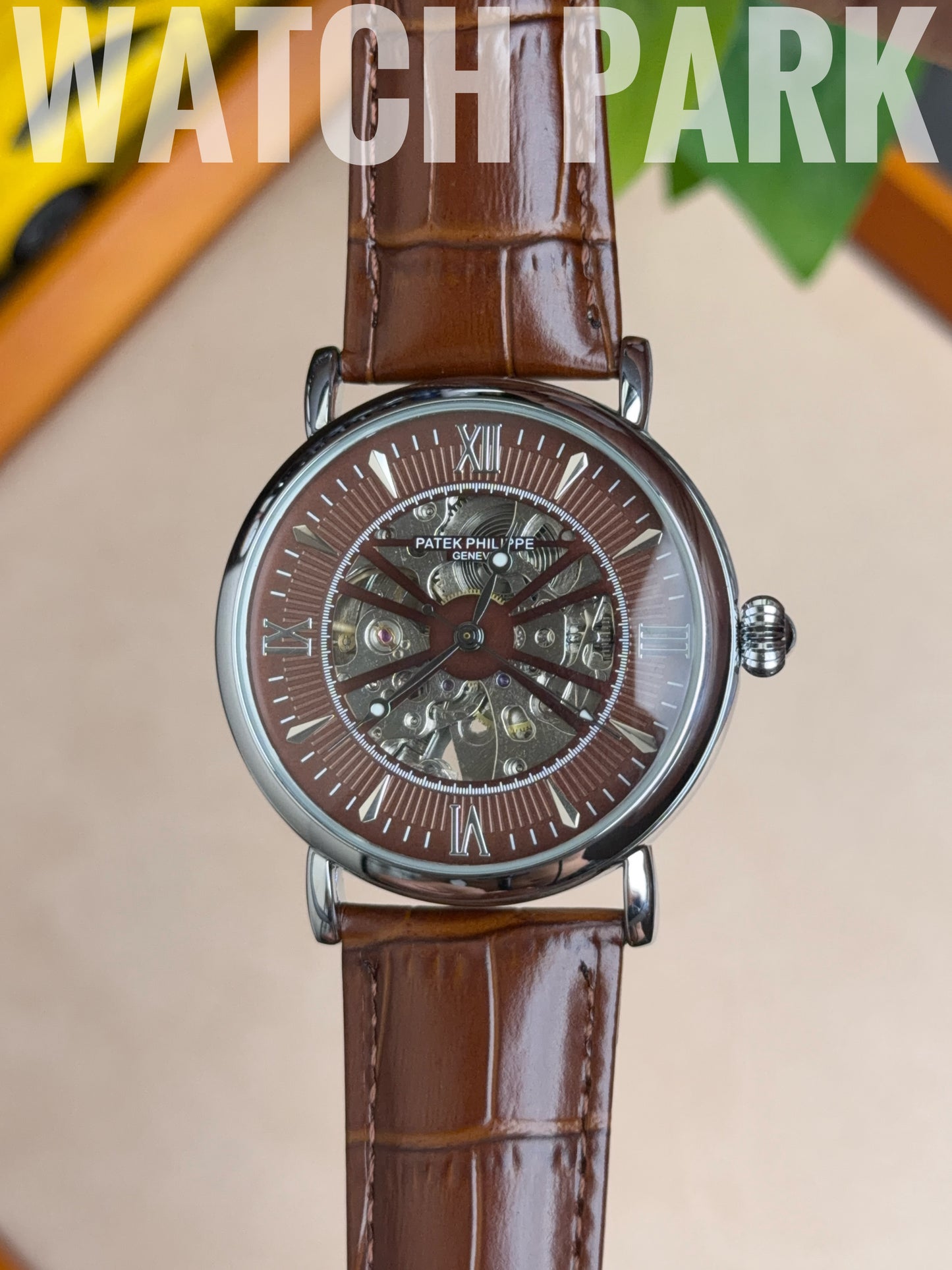 Patek - Skeleton - Brown edition & Silver - Brown belt - Automatic