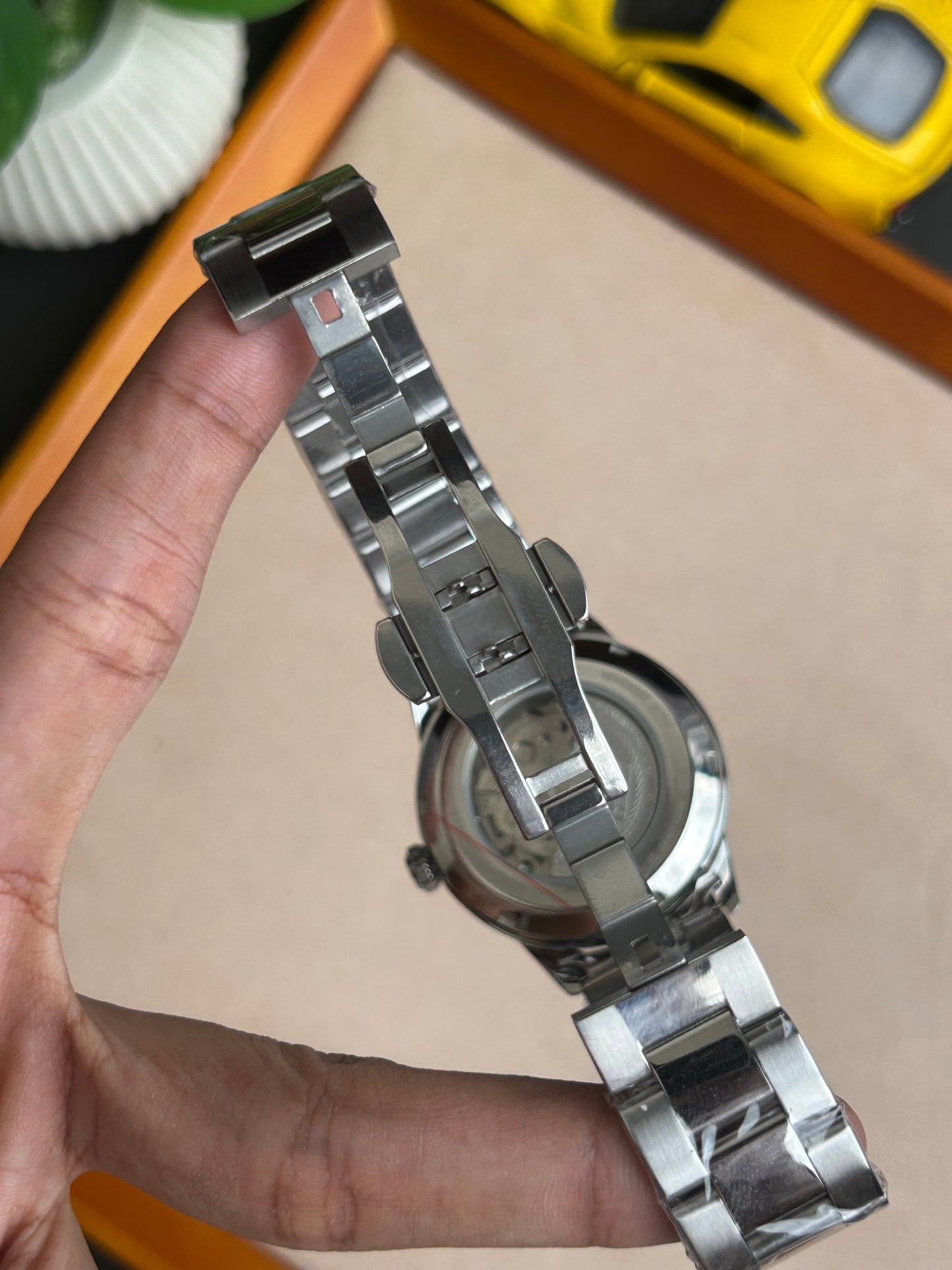 Orient - Bambino Open Heart - Sunray Grey dial - Silver chain