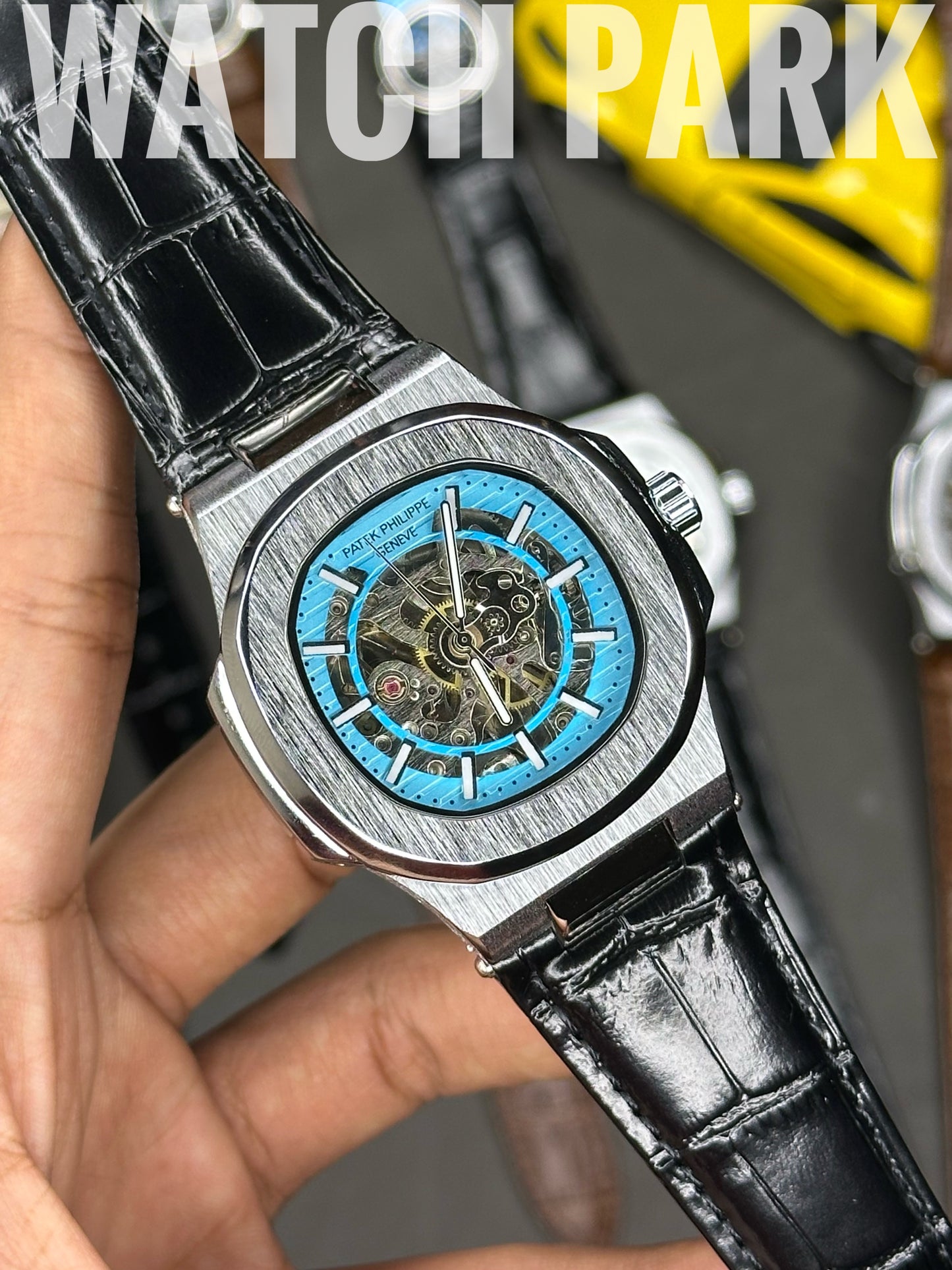 Patek Philippe Nautilus Skeleton - Blue edition - Black belt - Automatic