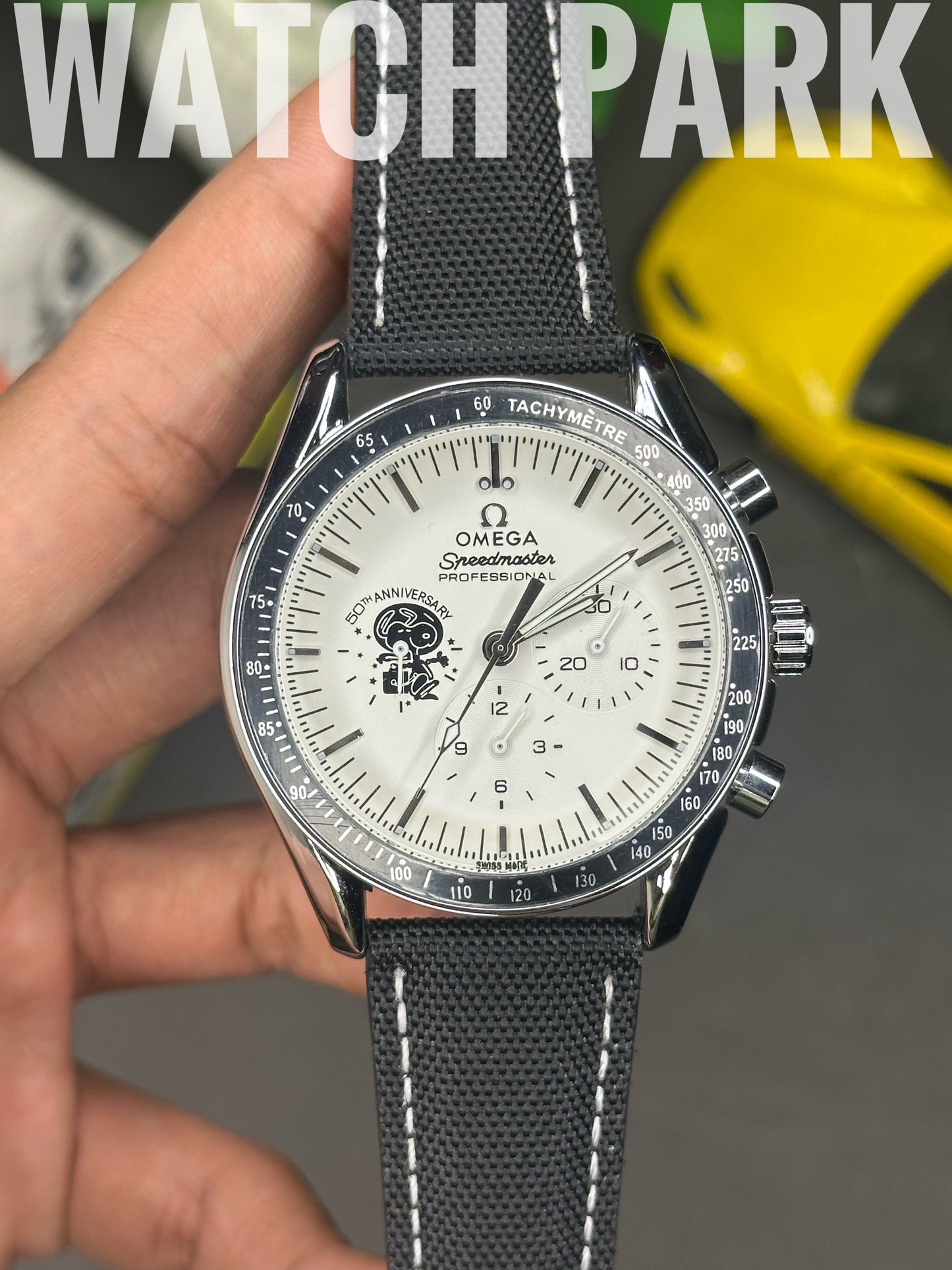 Executive watch - Omega - White edition - Black strap