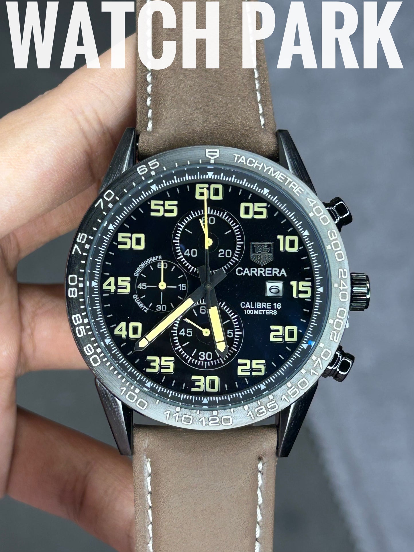 TAG Heuer Carrera - Black edition - Light Chocolate belt - Chronograph