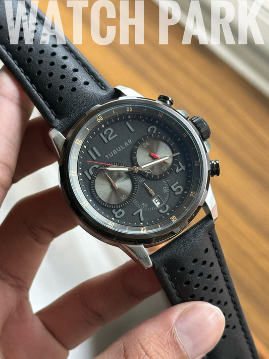 Tubular Chronograph Sports - Black dial - Black belt