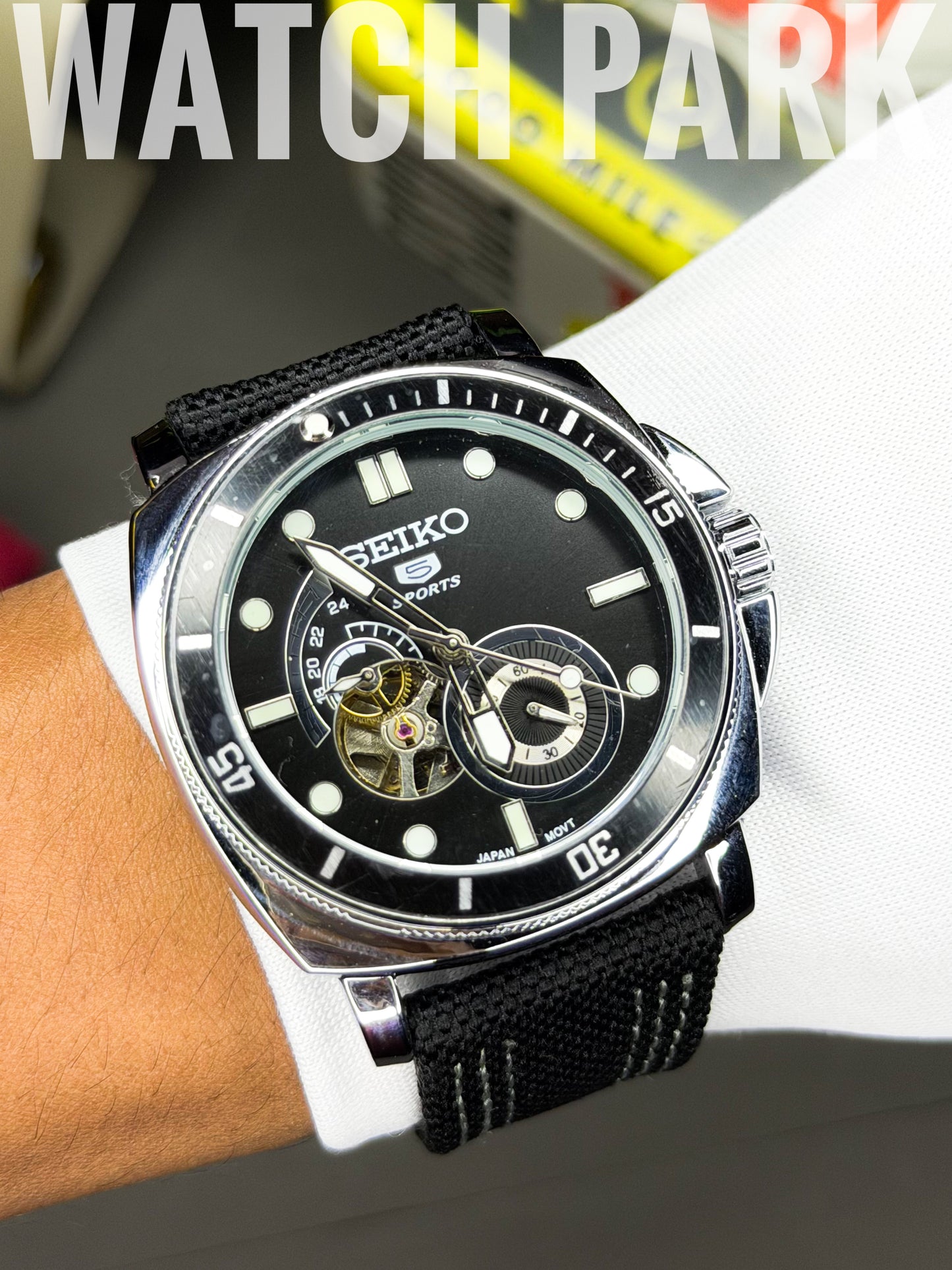 Rich Watch - Seiko 5 Sports - Automatic - Black Open Heart