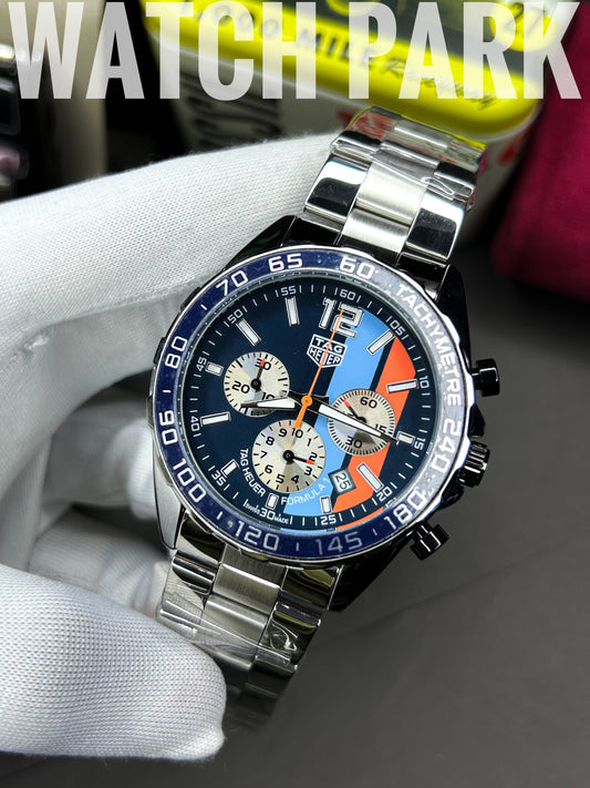 Tag Heuer - Chronograph - Formula 1 -  Gulf special edition - Silver chain