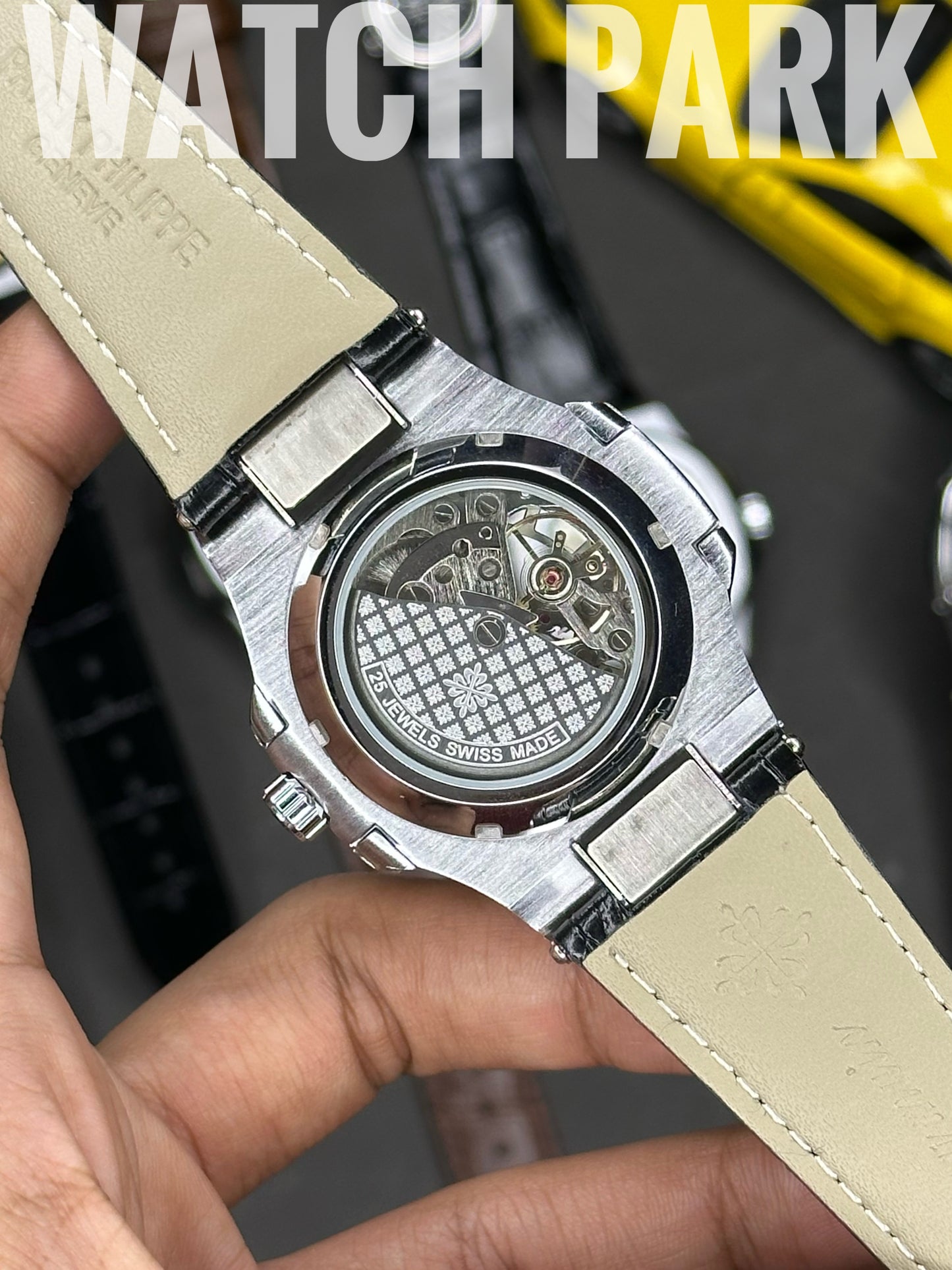 Patek Philippe Nautilus Skeleton - Black with Gold edition - Black belt - Automatic