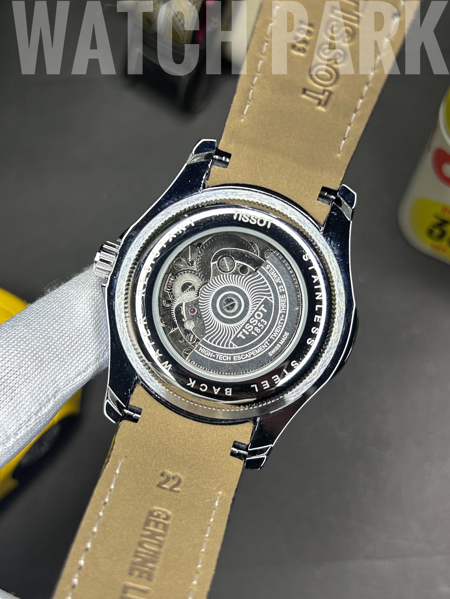 Executive watch - Tissot - Black edition - Automatic skeleton - Black belt