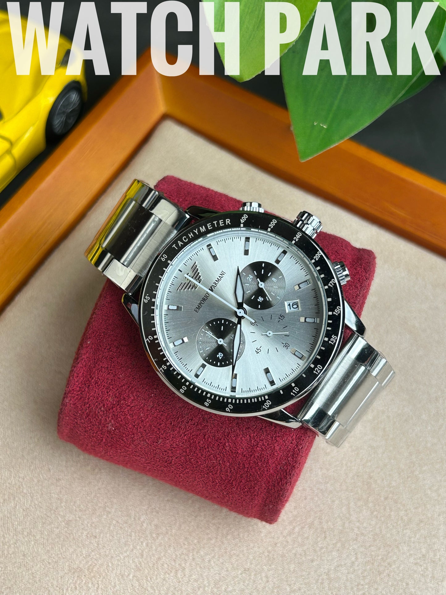 Emporio Armani - Silver dial - Silver chain - Chronograph