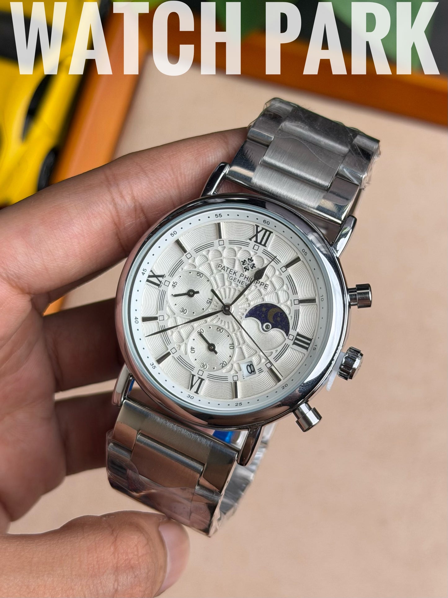 Patek Philippe - Moon phase - White edition - Silver chain