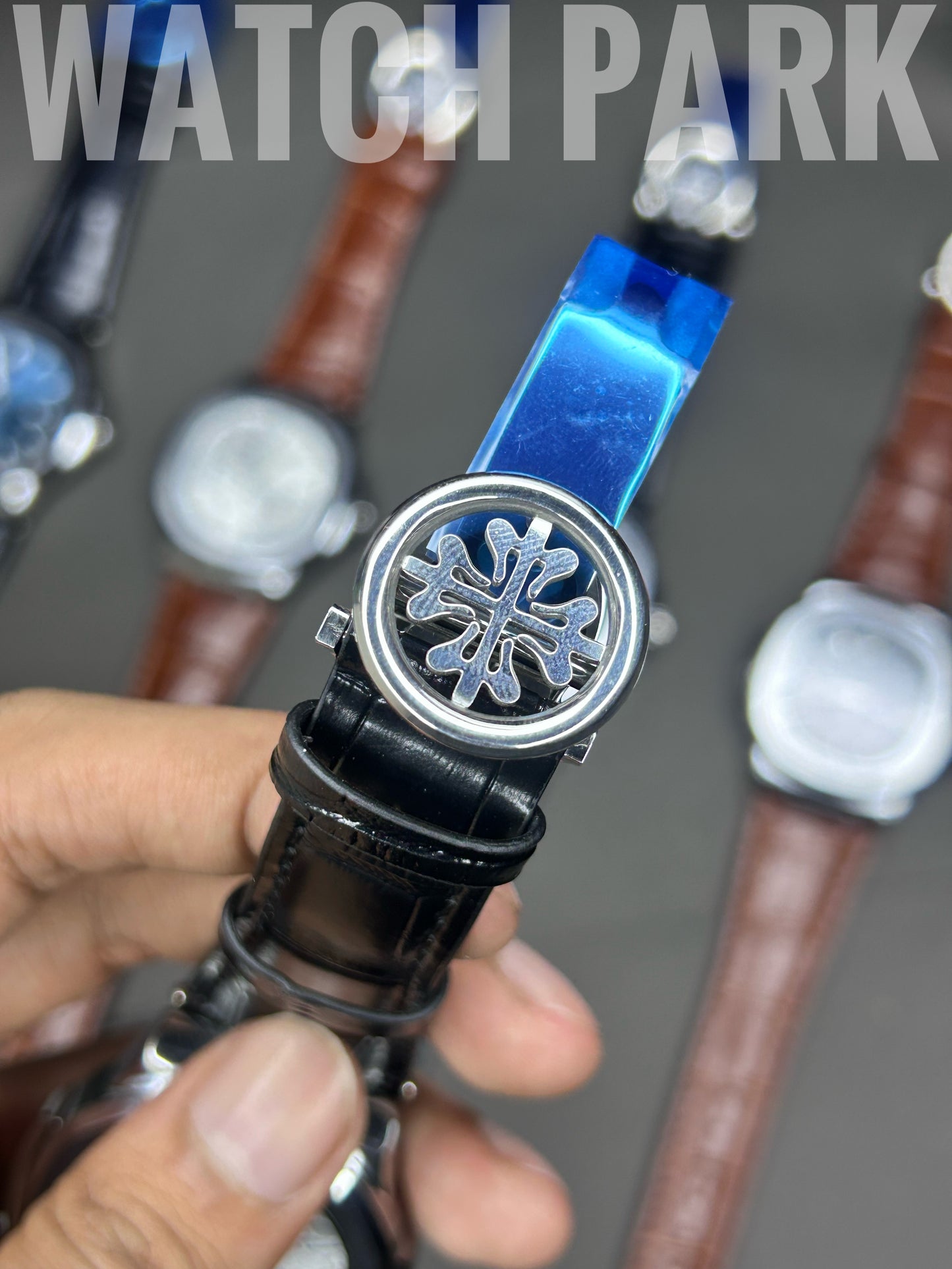 Patek Philippe Aquanaut - Blue Honeycomb dial - Black belt