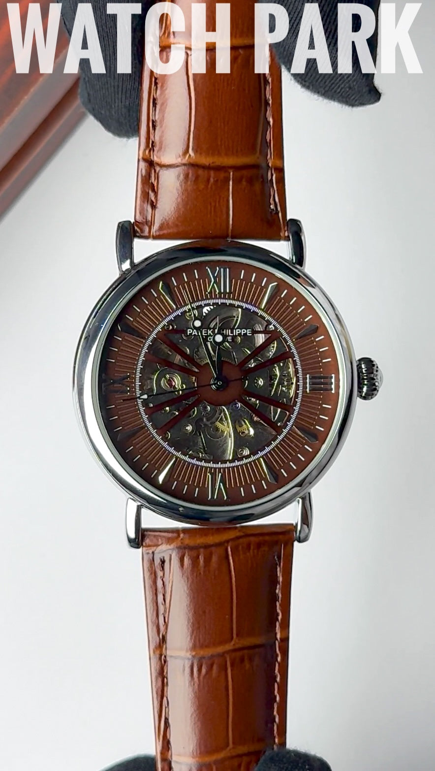 Patek - Skeleton - Brown edition & Silver - Brown belt - Automatic