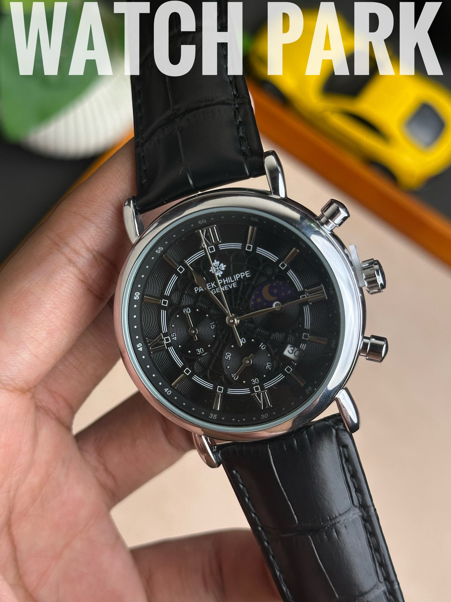 Patek Philippe - Moon phase - Black edition - Black belt