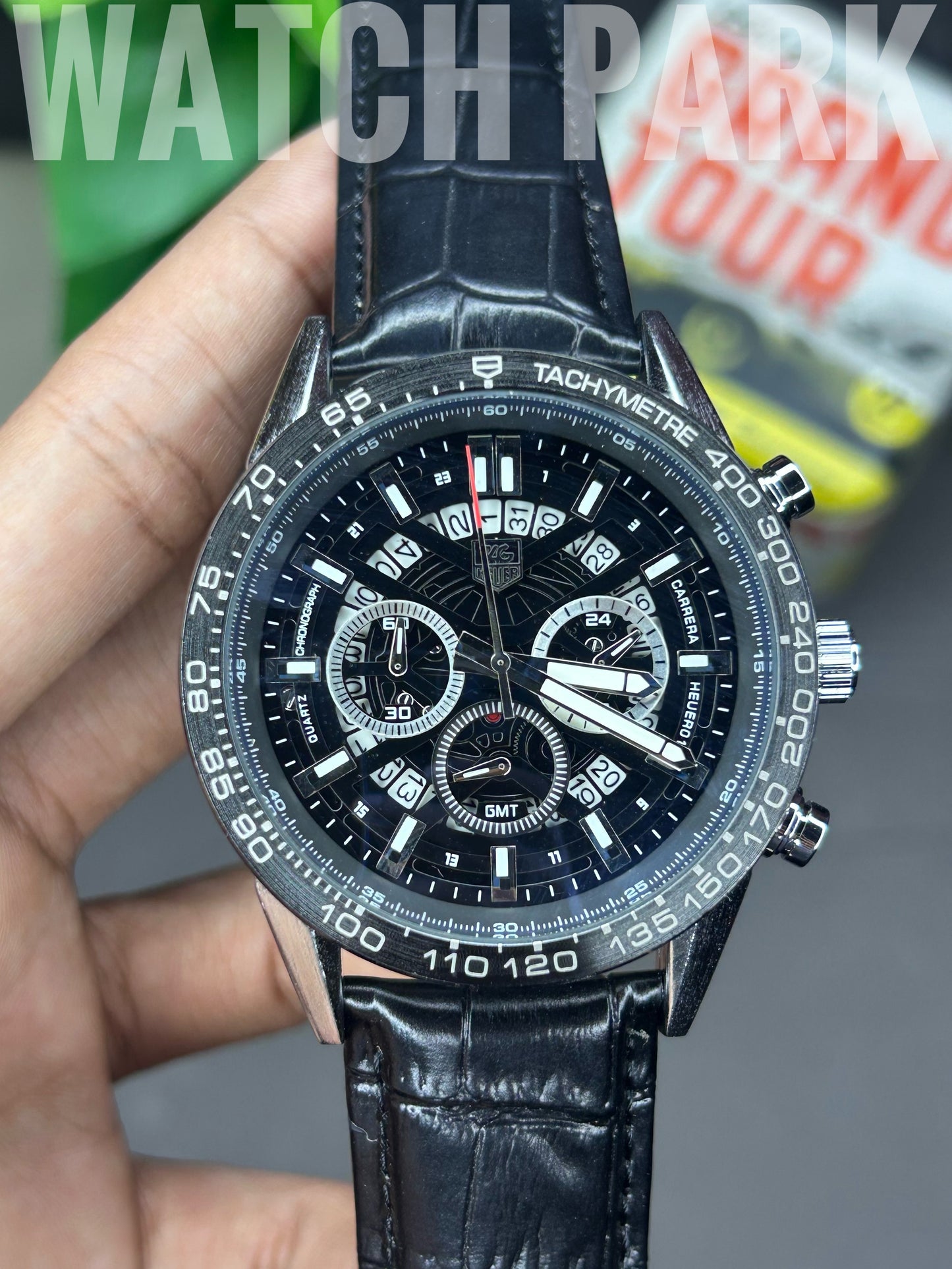 TAG Heuer Carrera Chronograph - Black dial - Black belt