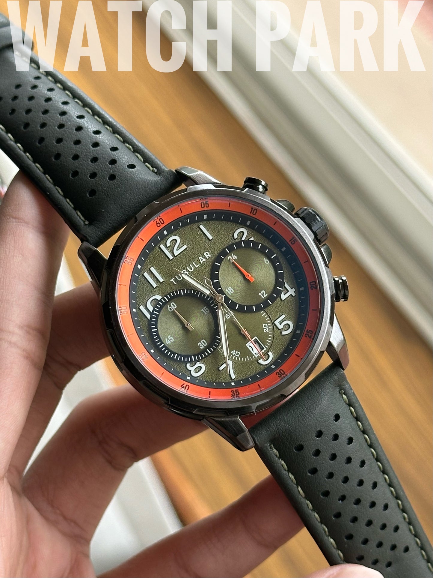 Tubular Chronograph Sports - Olive dial - Military Olive belt