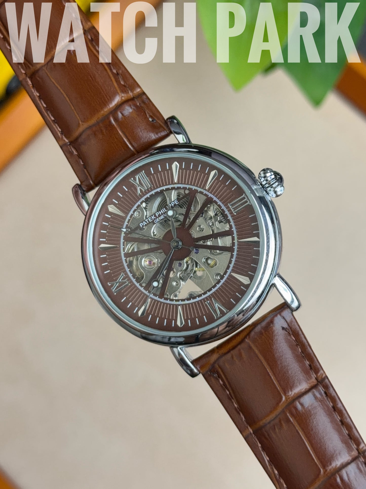 Patek - Skeleton - Brown edition & Silver - Brown belt - Automatic