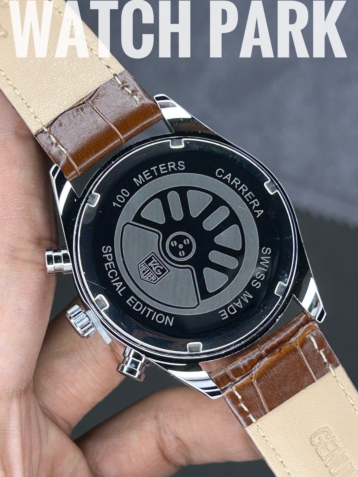 TAG Heuer Carrera - White with Silver - Brown belt