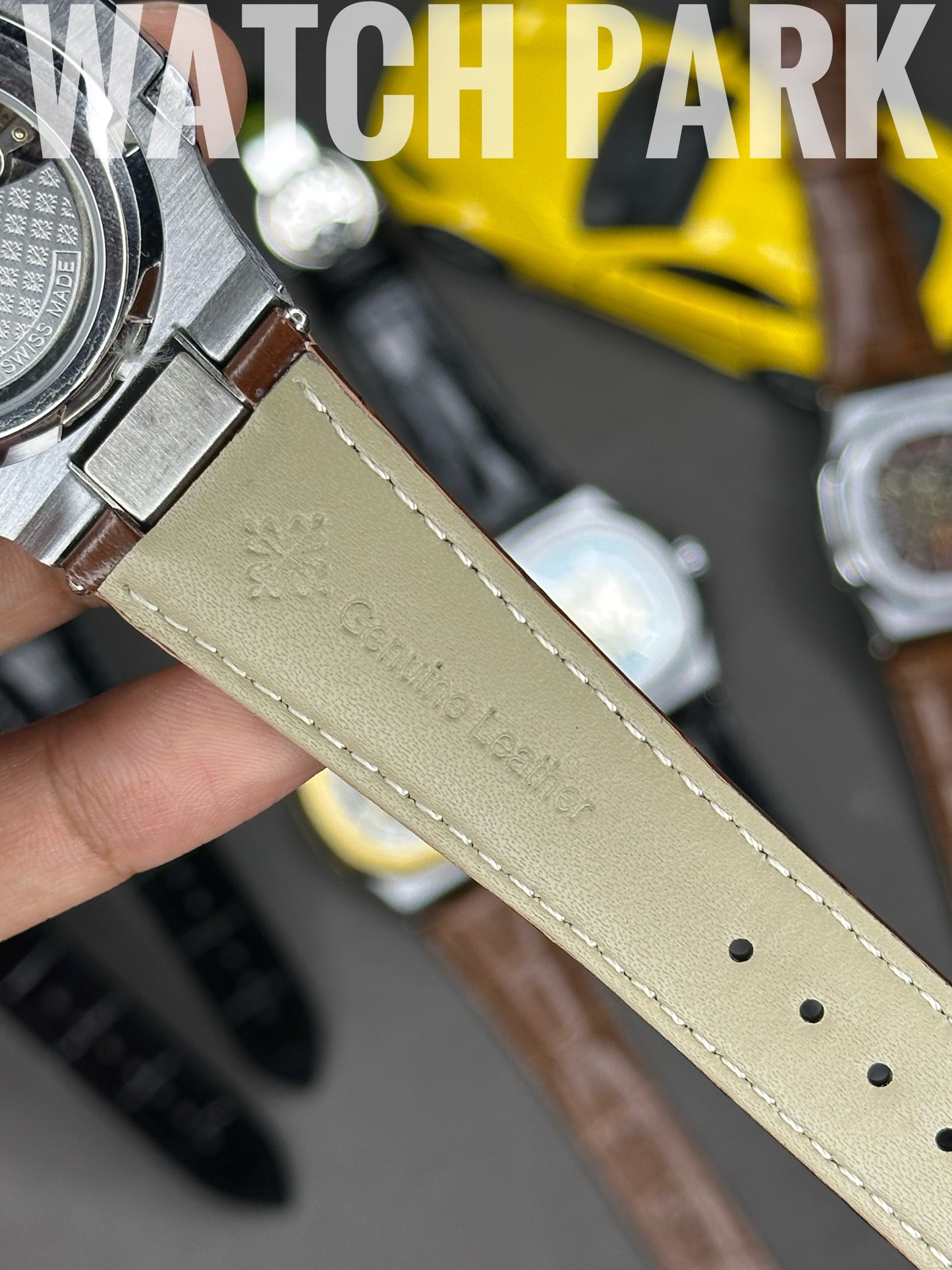 Patek Philippe Nautilus Skeleton - White with Gold edition - Brown belt - Automatic