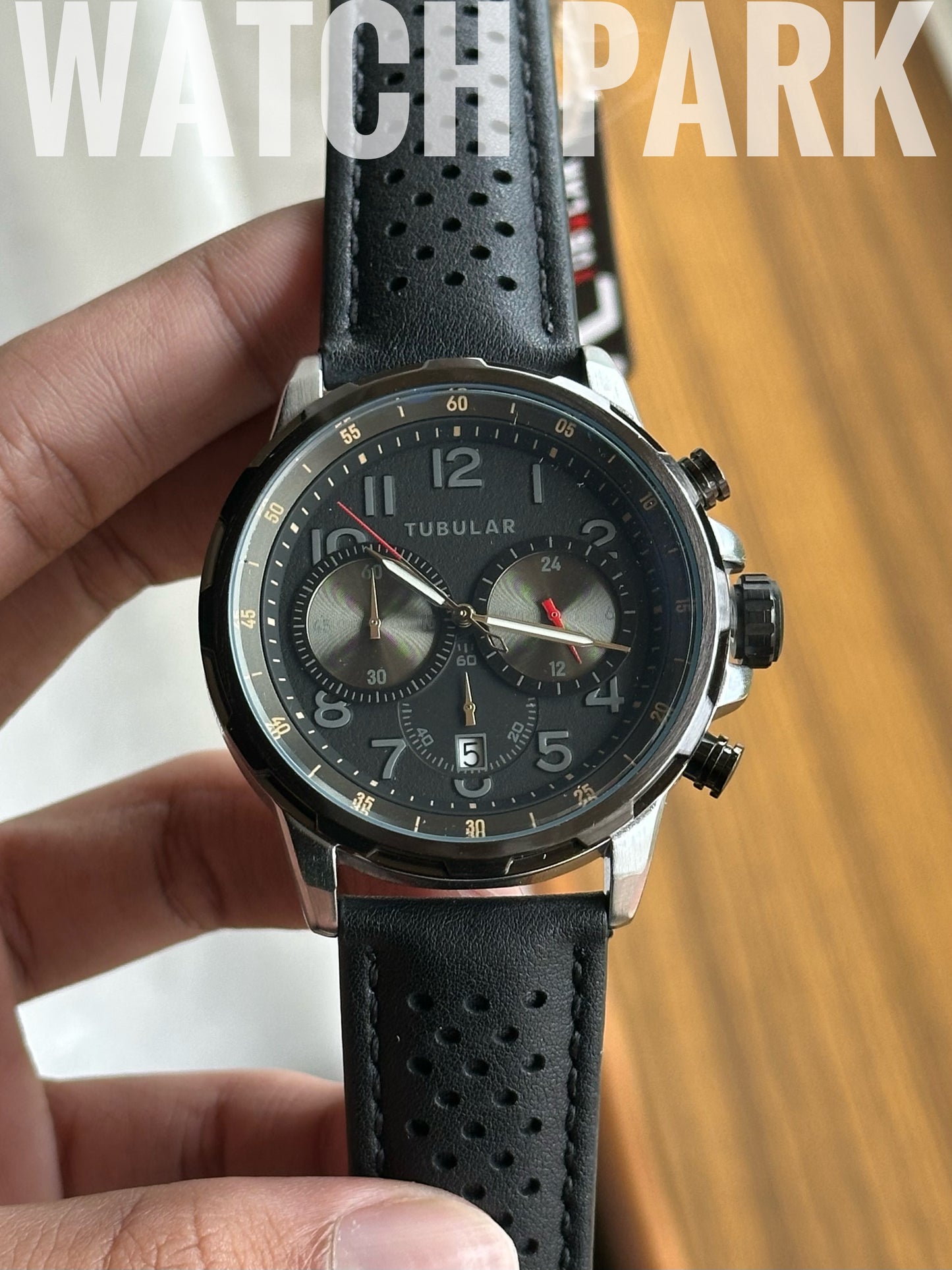 Tubular Chronograph Sports - Black dial - Black belt