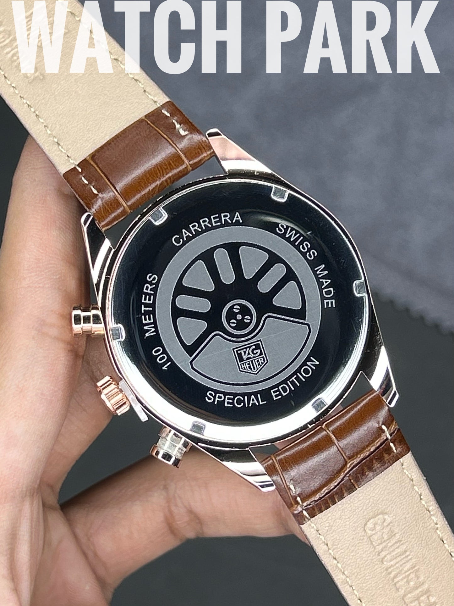 TAG Heuer Carrera - White with Rose Gold - Brown belt