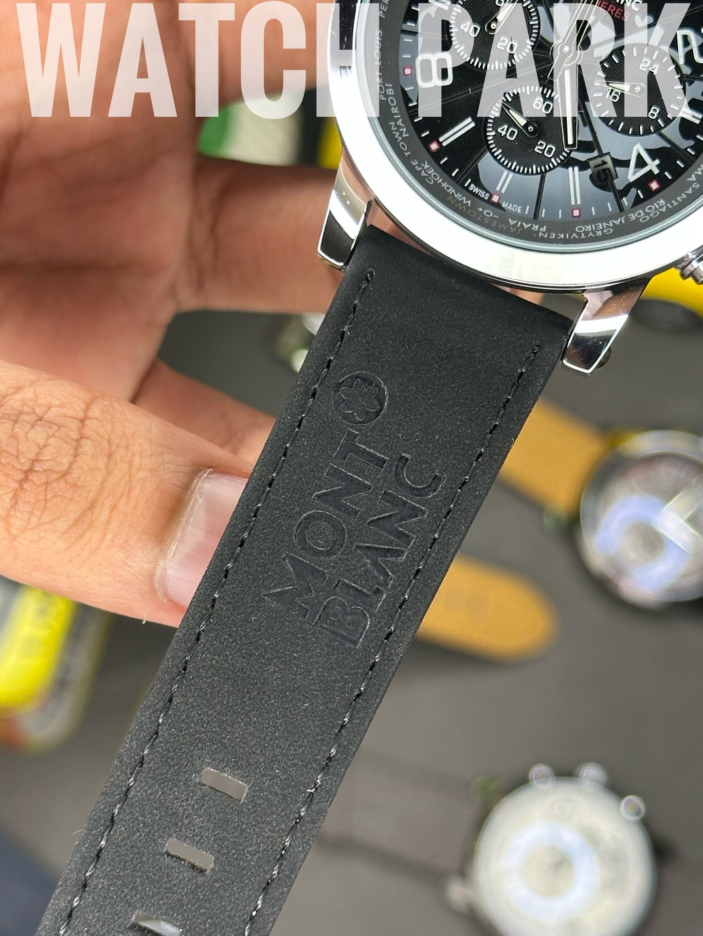 Mont Blanc - Star World-Time Hemispheres - Black dial - Black belt - Chronograph