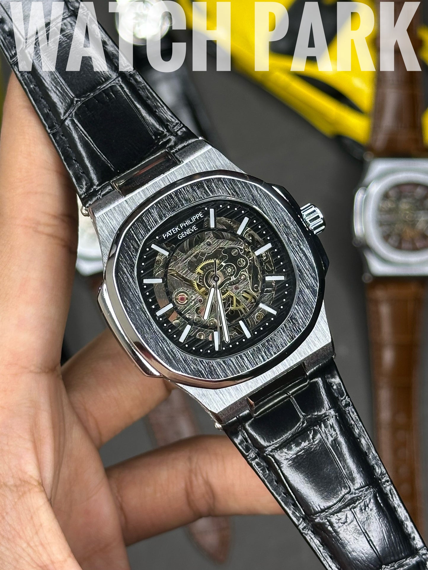 Patek Philippe Nautilus Skeleton - Black edition - Black belt - Automatic
