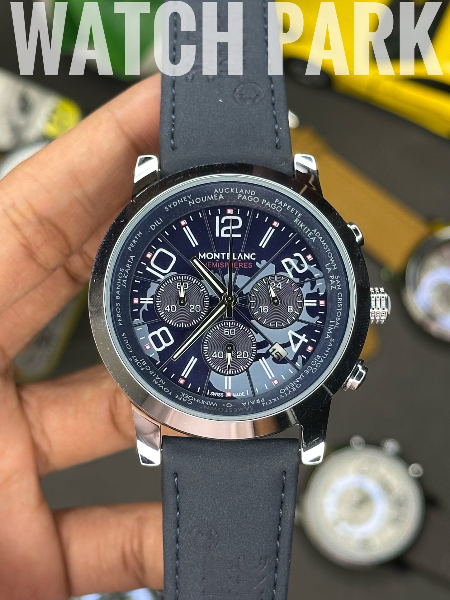 Mont Blanc - Star World-Time Hemispheres - Navy Blue dial - Navy Blue belt - Chronograph