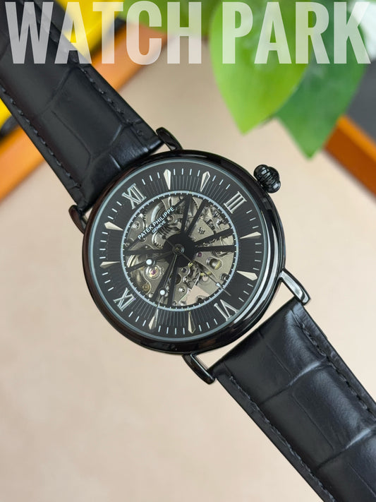 Patek - Skeleton - Black edition & Black - Black belt - Automatic