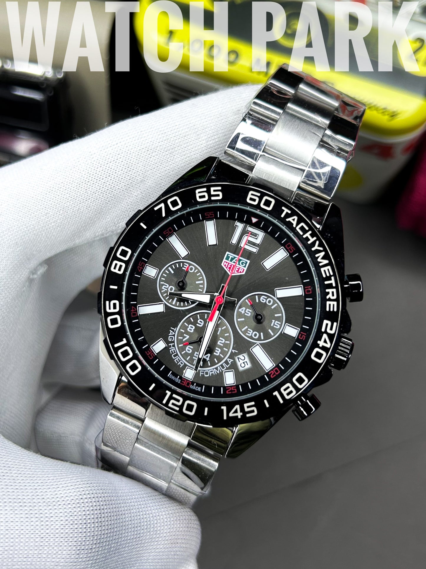 Tag Heuer - Chronograph - Formula 1 -  Black edition - Silver chain