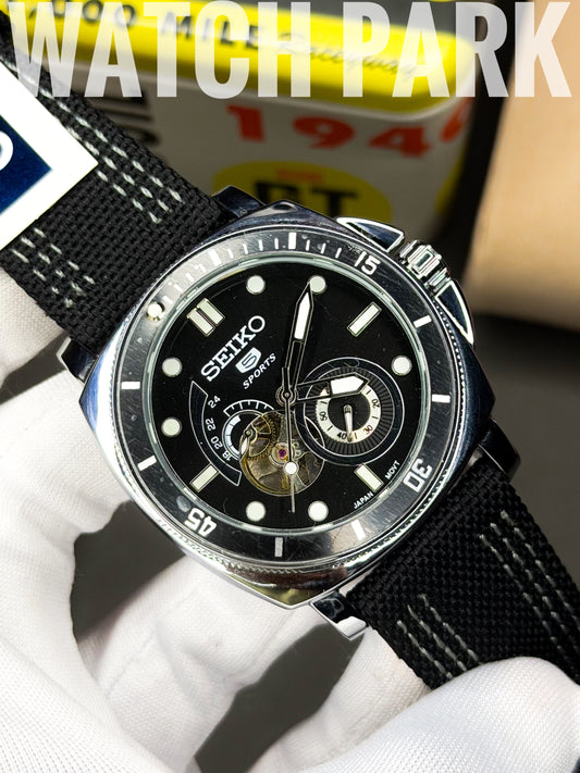 Rich Watch - Seiko 5 Sports - Automatic - Black Open Heart
