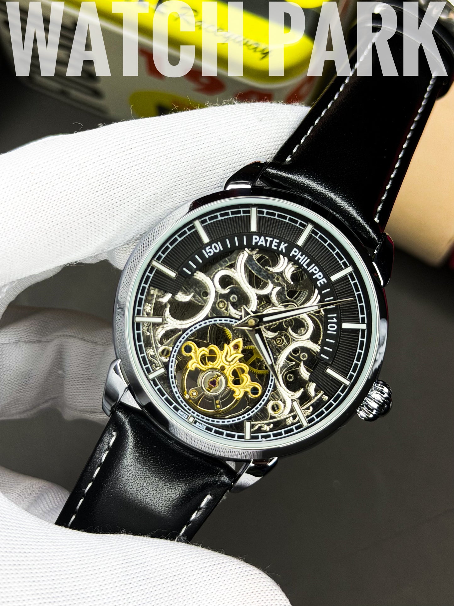 Rich watch - Patek Philippe - Homage Black Skeleton - Automatic