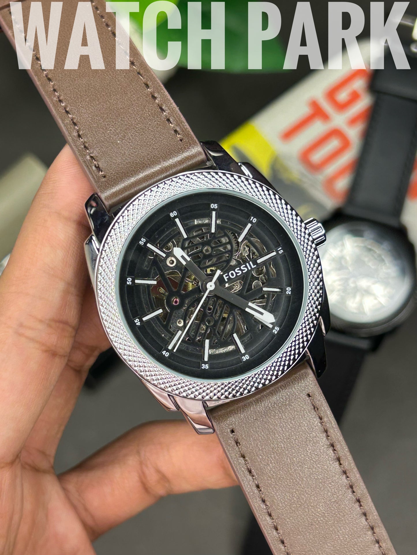 Fossil Machine - Black edition - Chocolate belt - Automatic