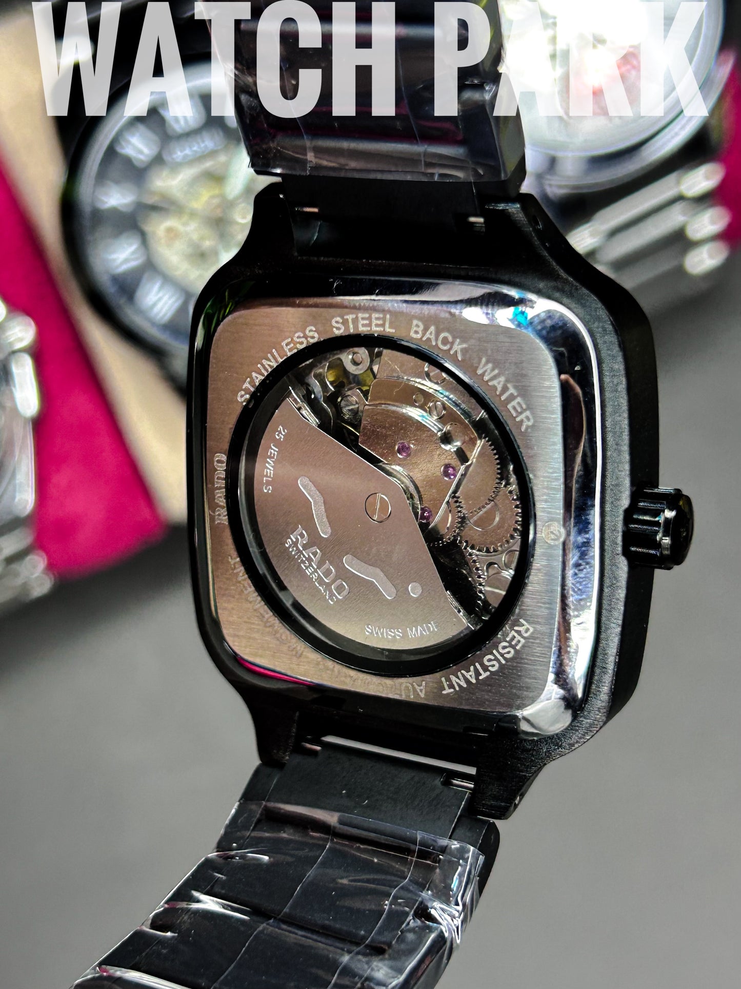 Executive watch - Rado - True Square - Automatic - Black Ceramic Skeleton