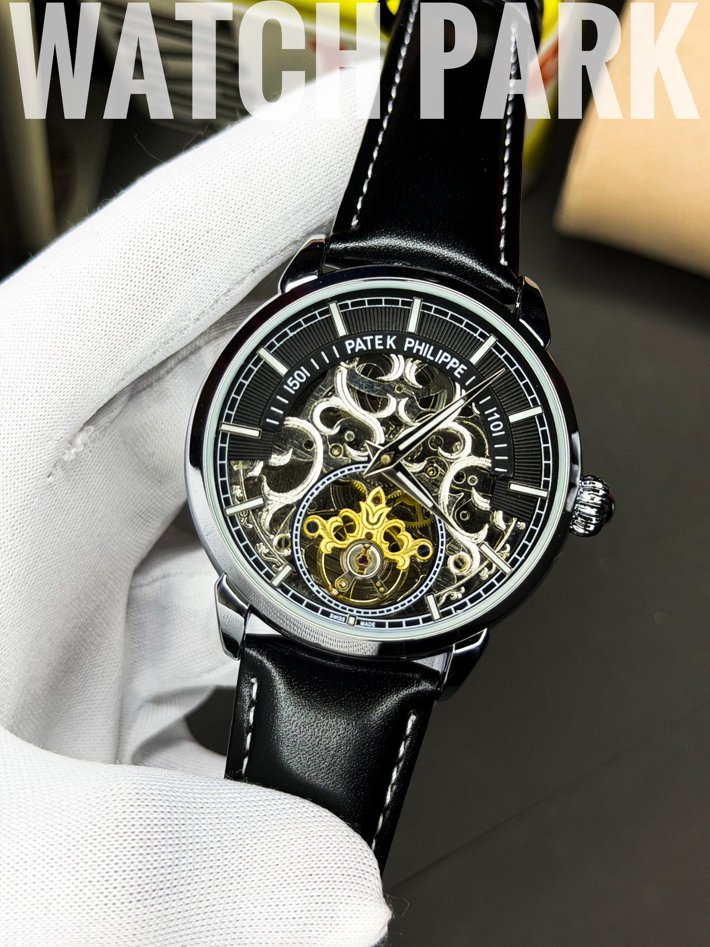 Rich watch - Patek Philippe - Homage Black Skeleton - Automatic