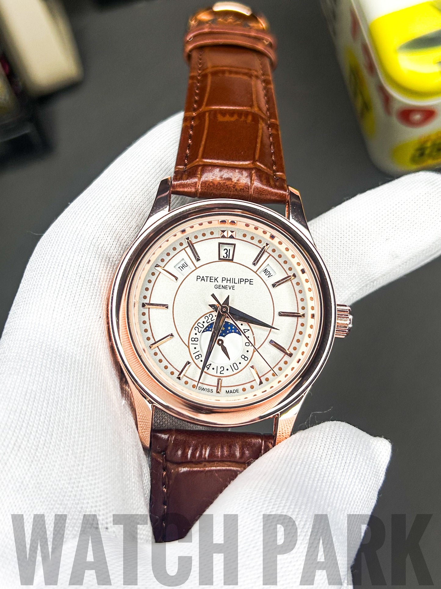 Executive watch - Patek Phillipe - Perpetual Calendar - Brown belt