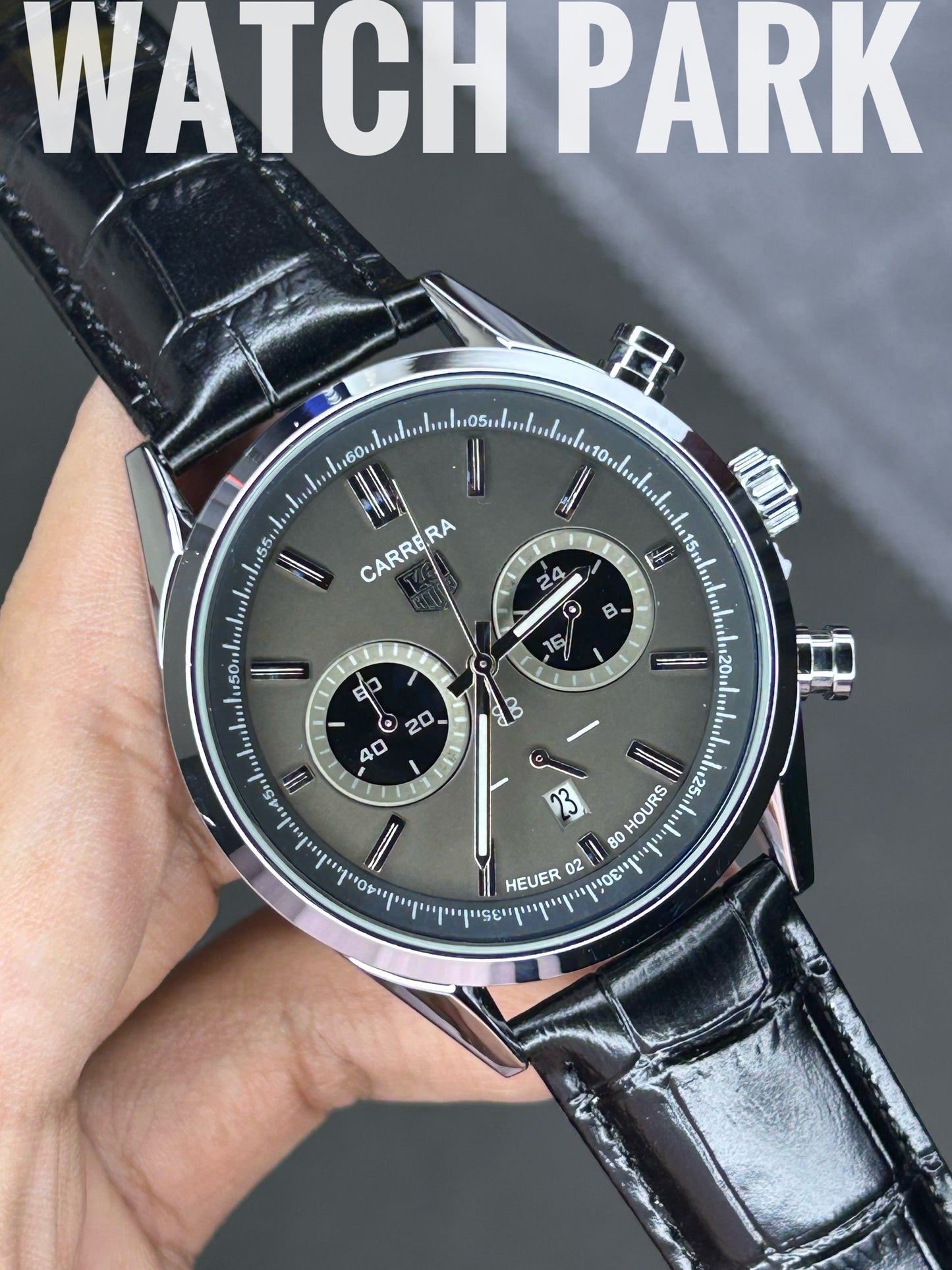 TAG Heuer Carrera - Sunray Grey with Silver - Black belt