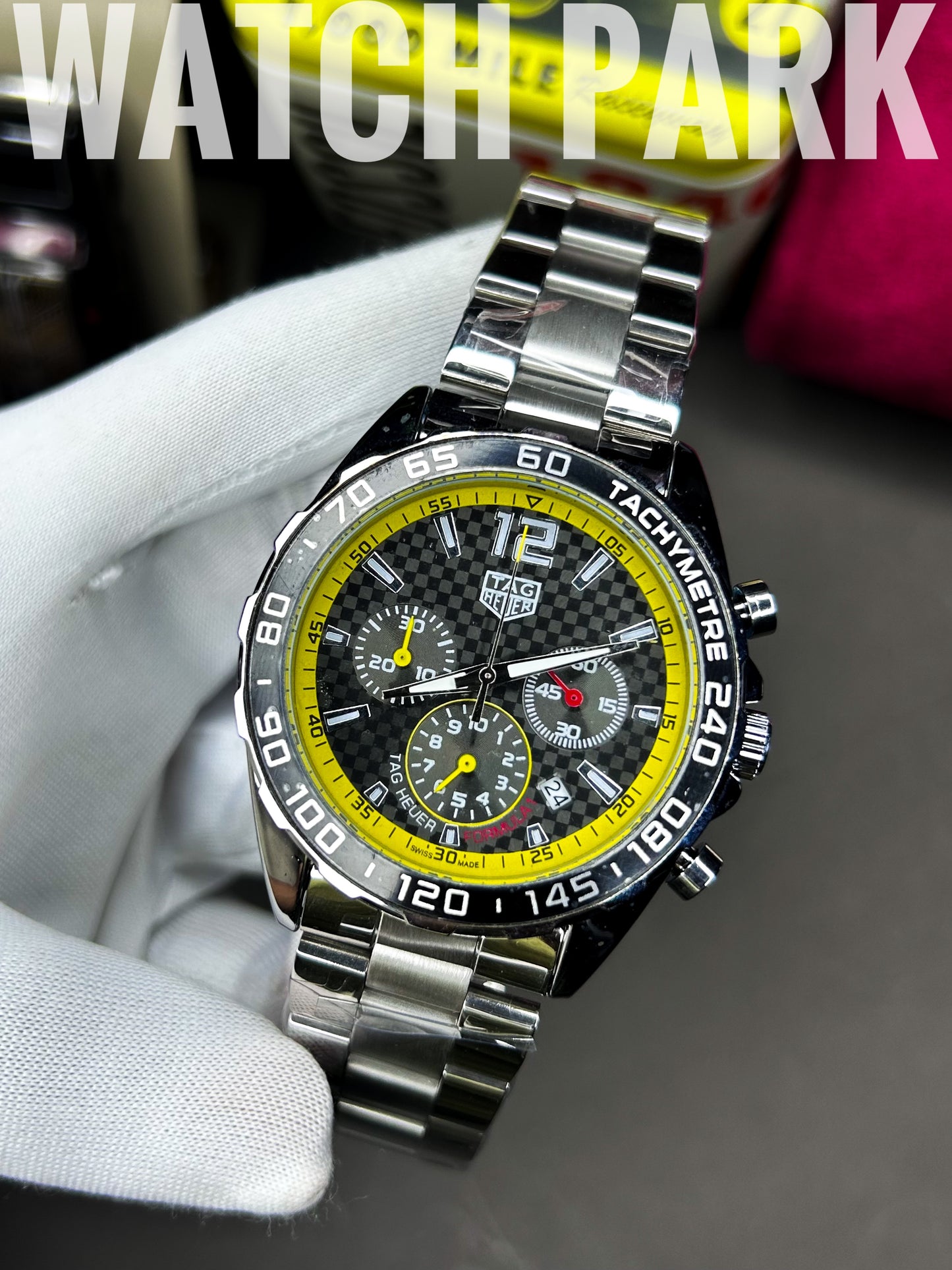Tag Heuer - Chronograph - Formula 1 -  Carbon effect edition - Silver chain