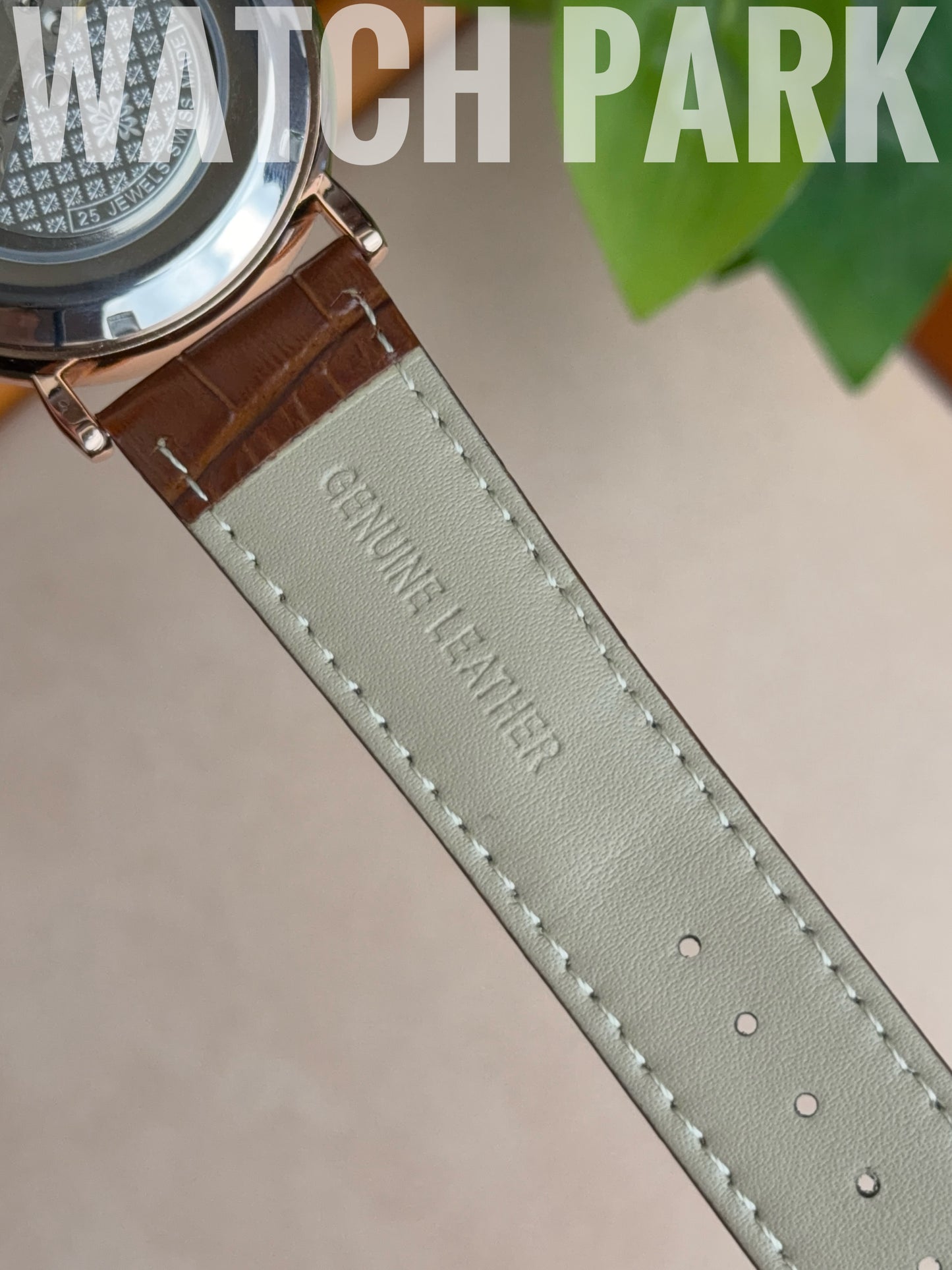 Patek - Skeleton - White edition & Rose Gold - Brown belt - Automatic