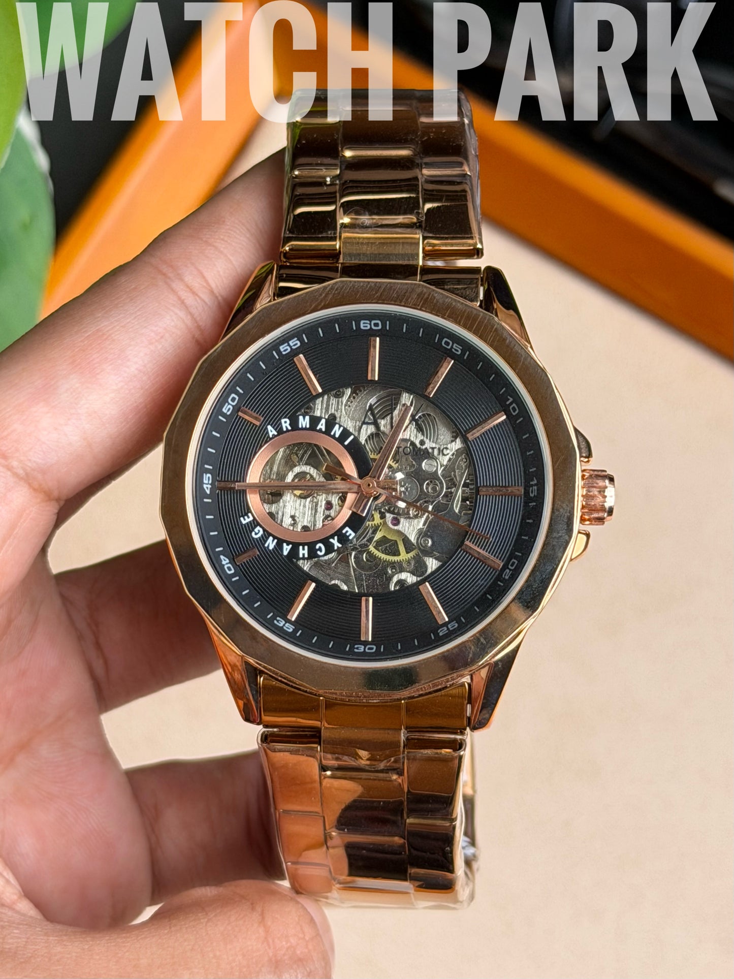 A/X - Automatic Skeleton - Black edition - Gold chain