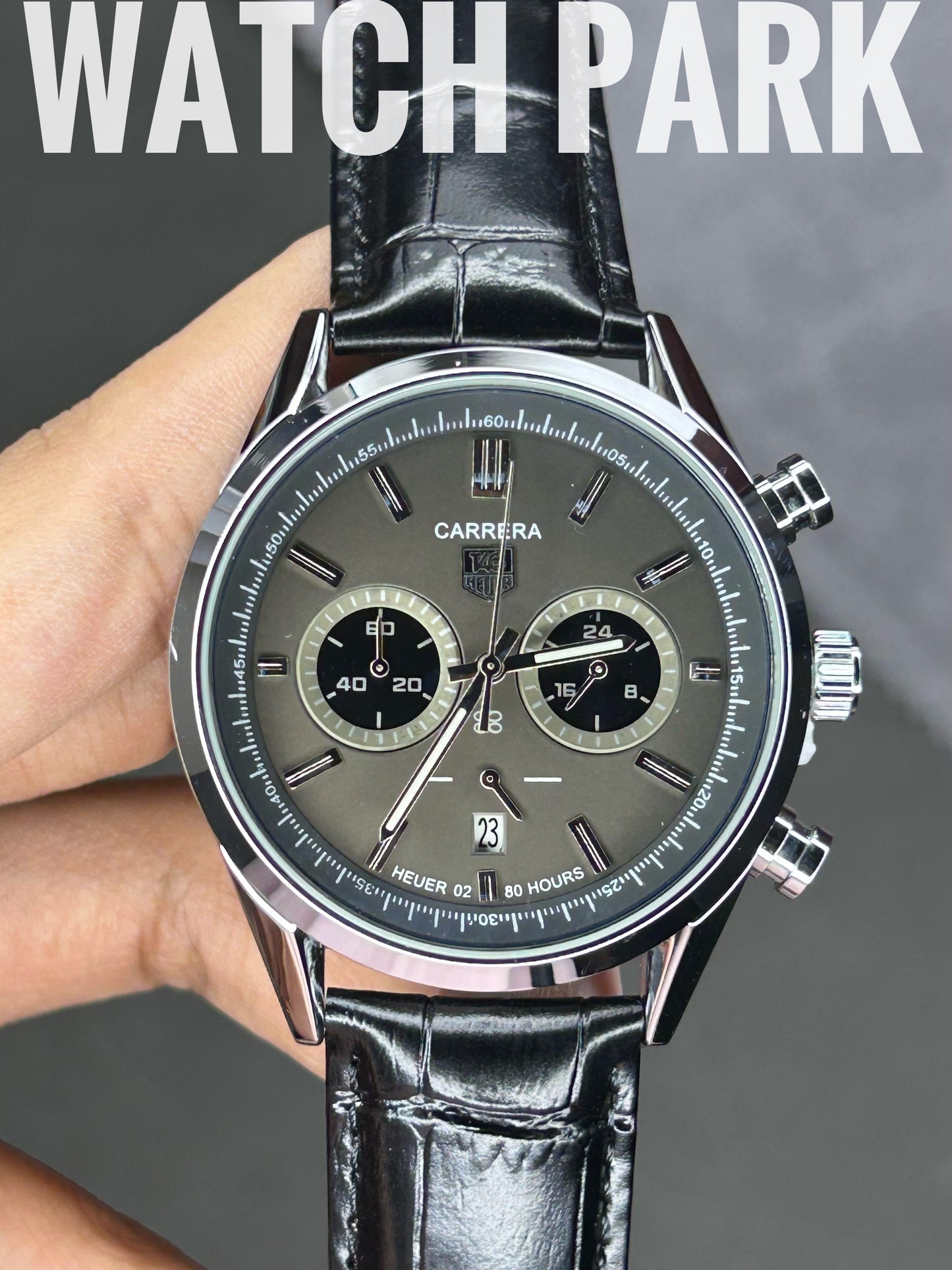 TAG Heuer Carrera - Sunray Grey with Silver - Black belt